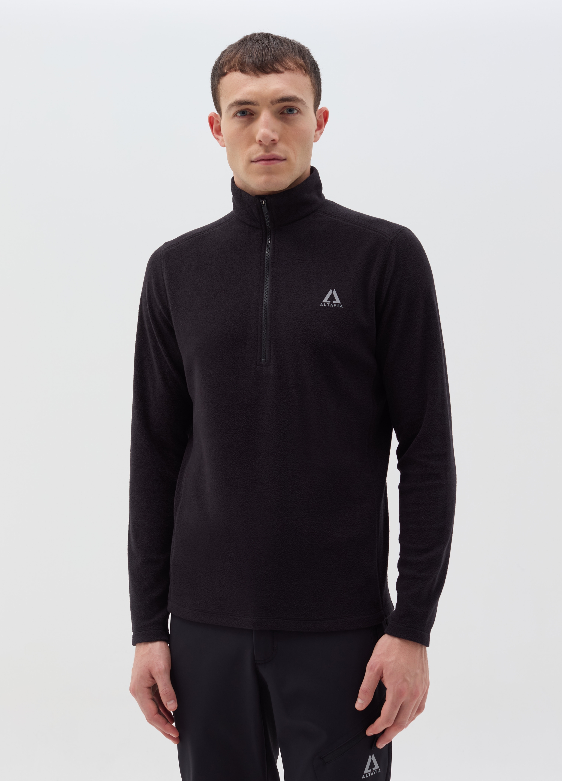 Forro Polar Media Cremallera Altavia By Deborah Compagnoni, Hombre, Negro, Talla: XL