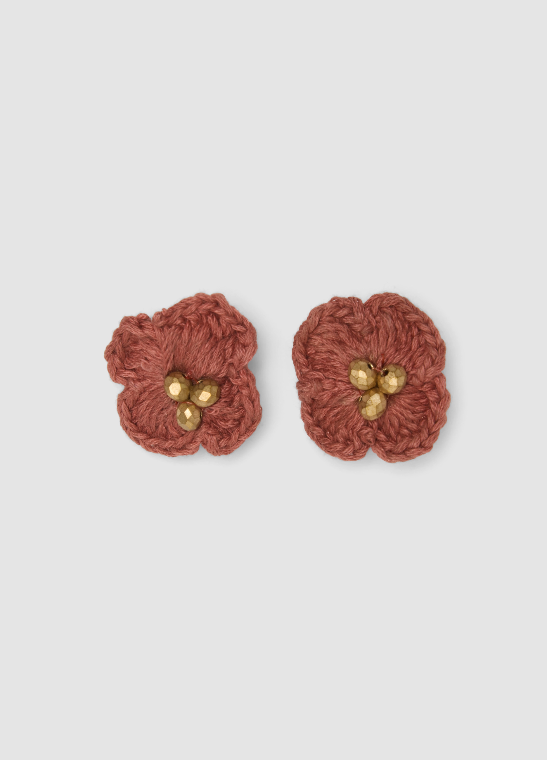 OVS, Orecchini Rosa A Fiore In Puro Cotone, Donna, Rosa, Taglia: ONE SIZE