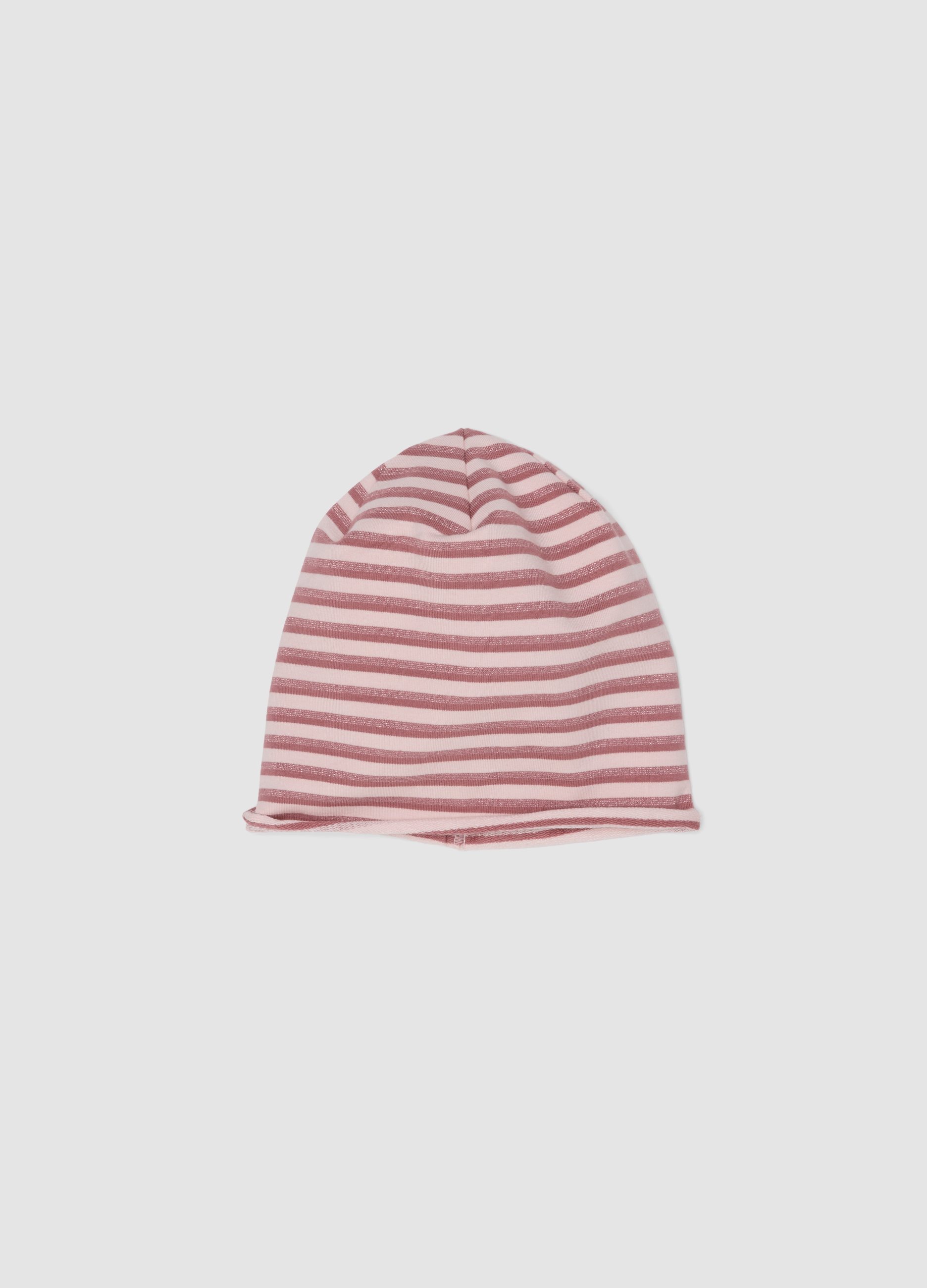 FAGOTTINO, Cappello Rosa A Righe In Cotone Organico Elasticizzato Per Bimba, Bambina, Rosa, Taglia: 42-44