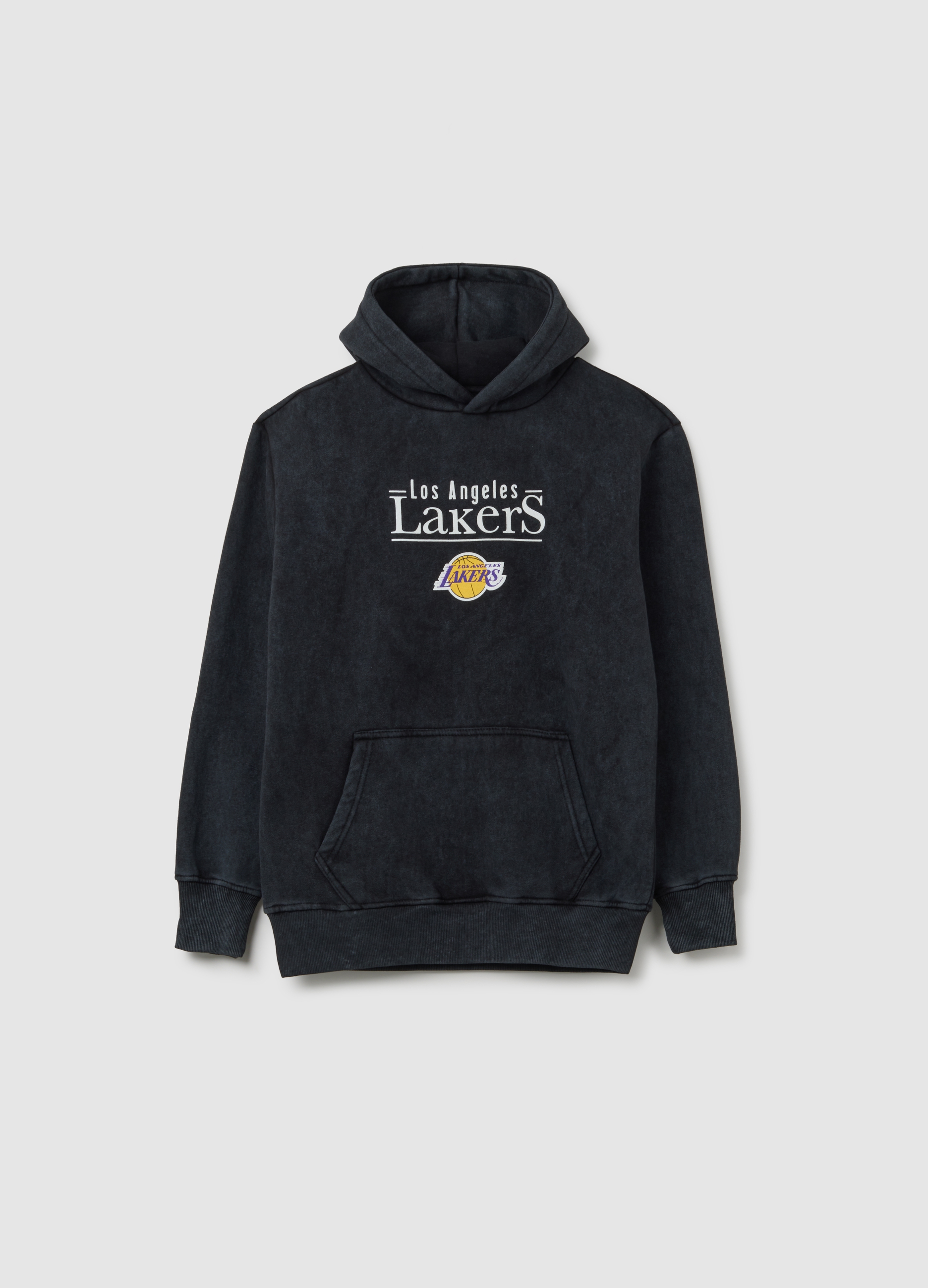 NBA, Felpa Da Bambino In Misto Cotone Nera Regular Fit Los Angeles Lakers, Unisex, Nero, Taglia: 10-11