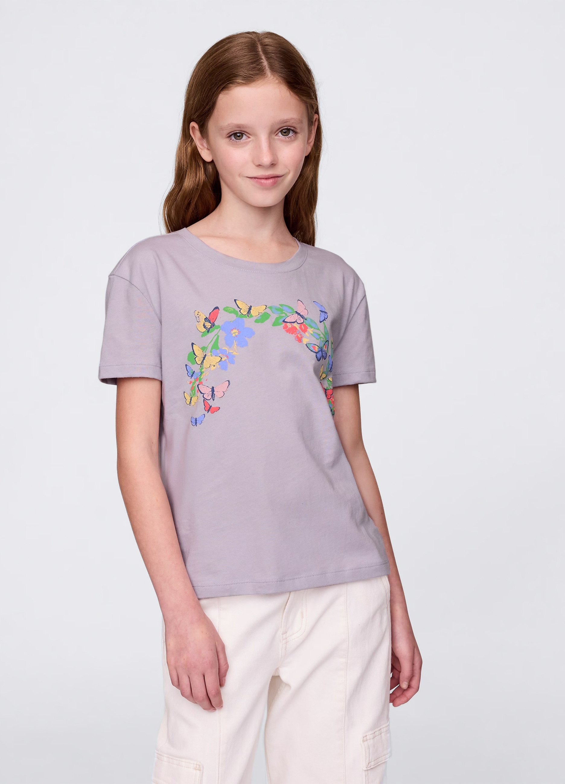 OVS, T-shirt In Cotone Con Stampa, Bambina, Viola, Taglia: XS