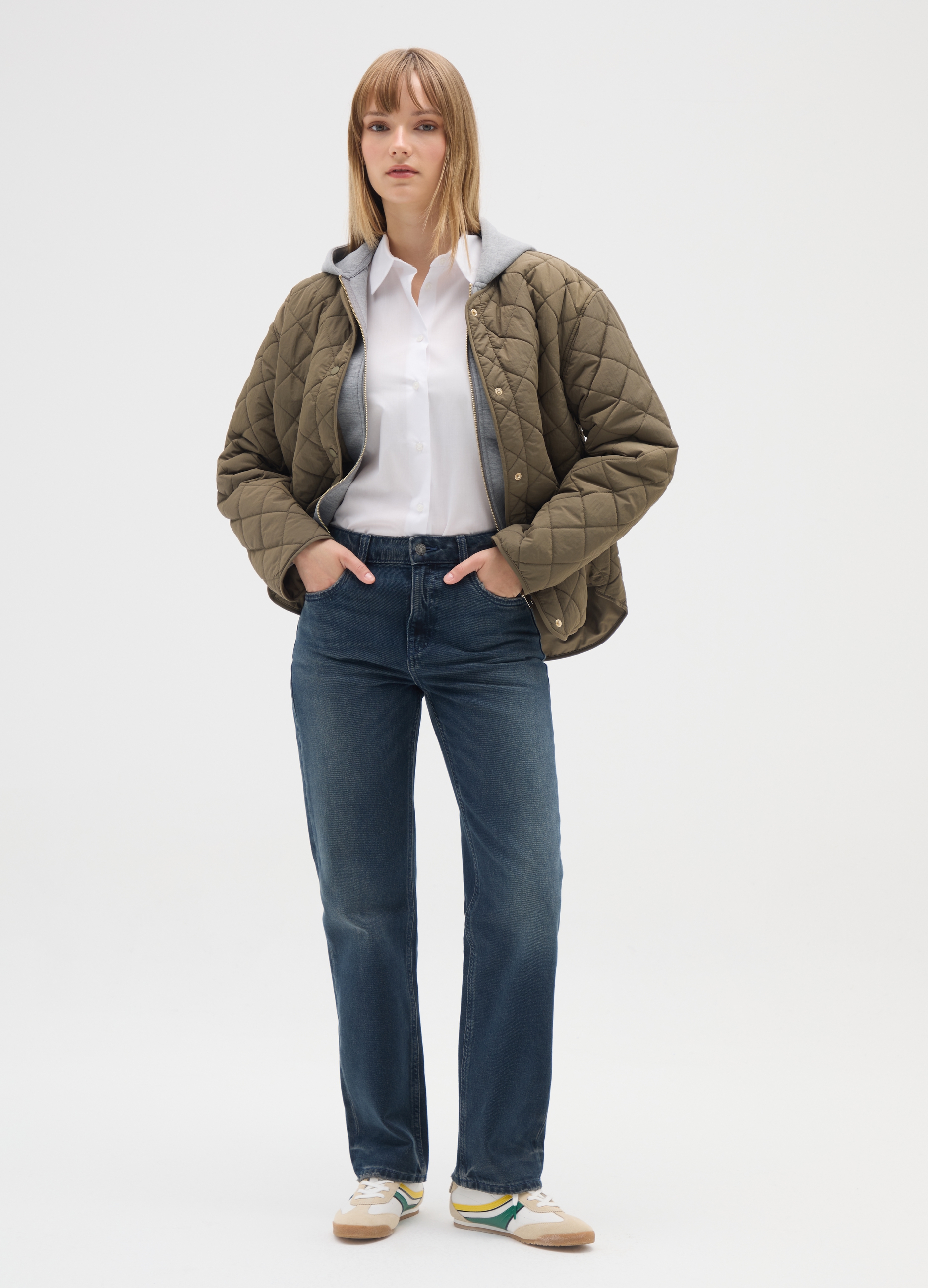 OVS, Chaqueta Husky Verde Corte Regular, Mujer, Verde militar, Talla: XL