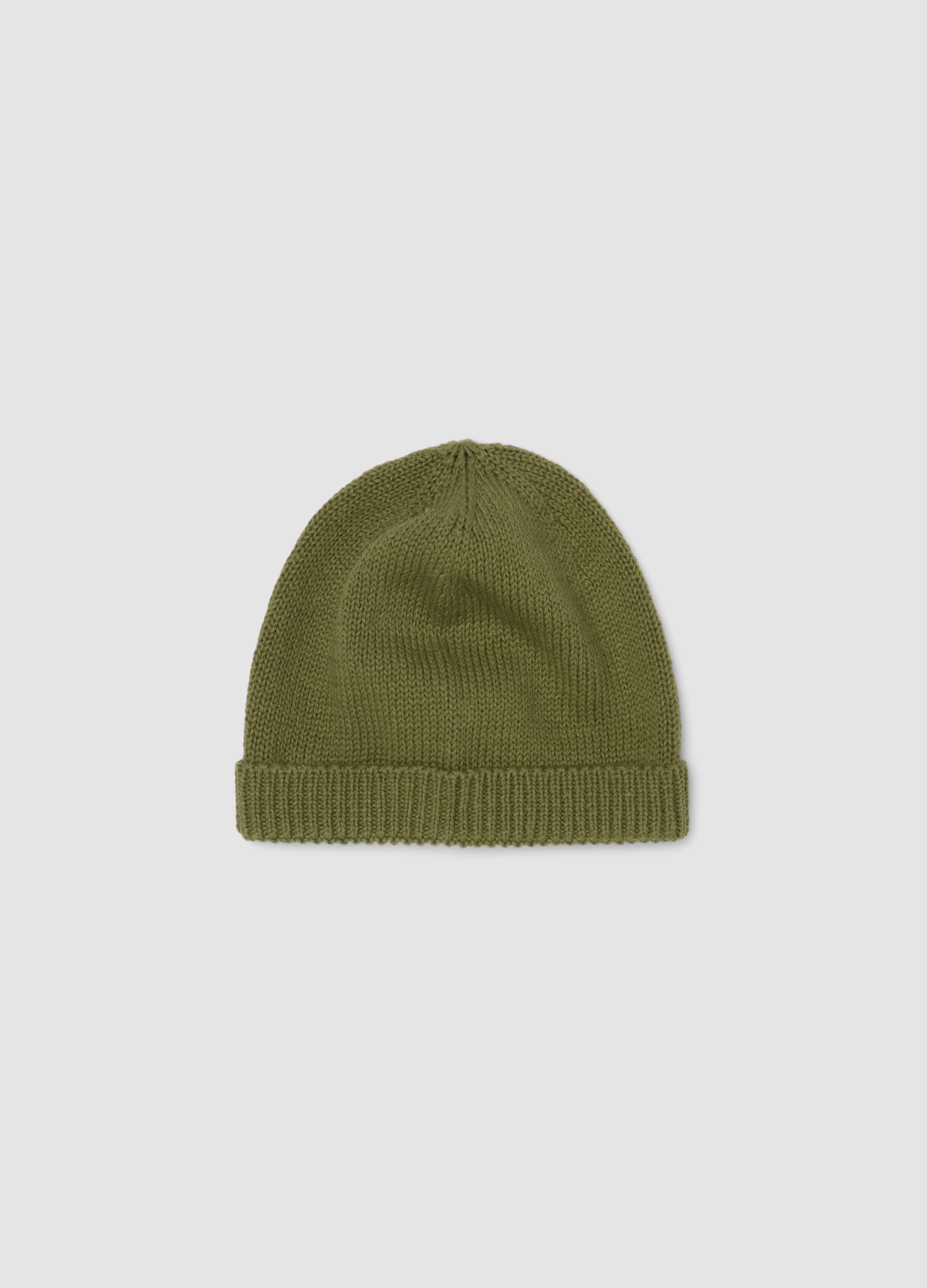 FAGOTTINO, Cappello Verde In Puro Cotone A Maglia Con Risvolto, Neonato, Verde, Taglia: ONE SIZE