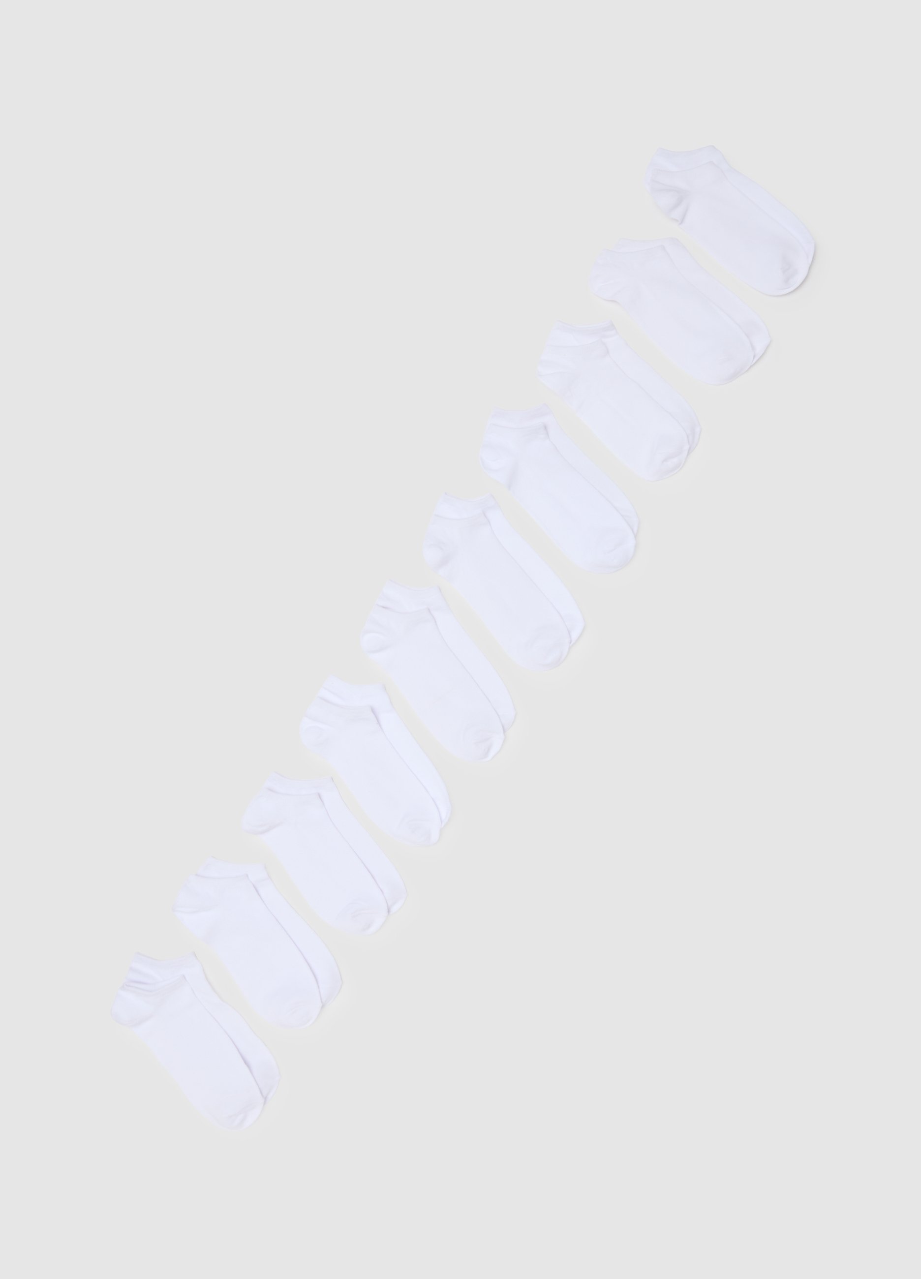 OVS, Multipack Calze Sportive Corte Bianche In Misto Cotone, Uomo, Bianco, Taglia: 38-42