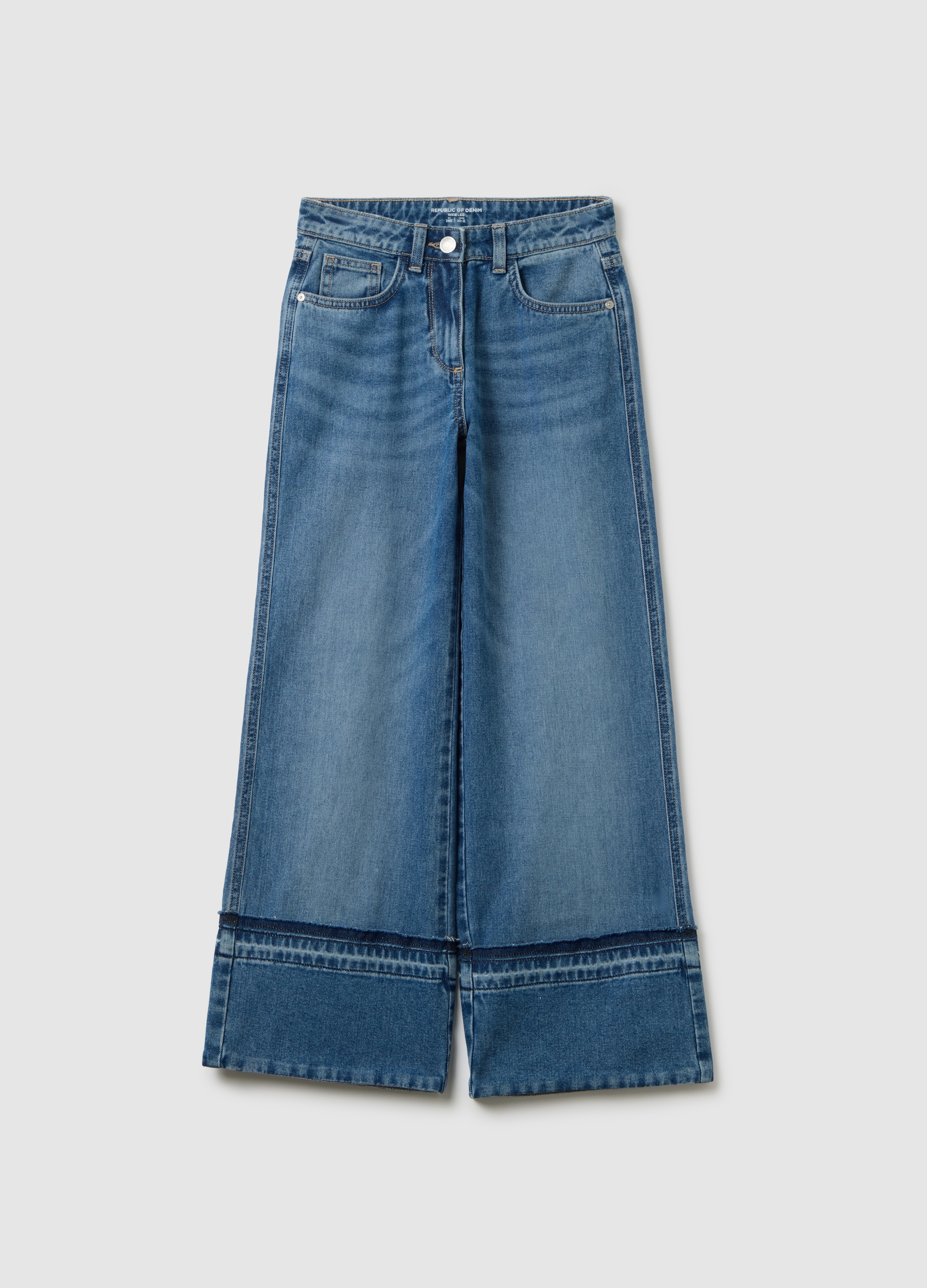 OVS, Mädchen Jeans Aus Reiner Baumwolle Im Wide Leg Schnitt, Mädchen, Blau, Größe: 10-11