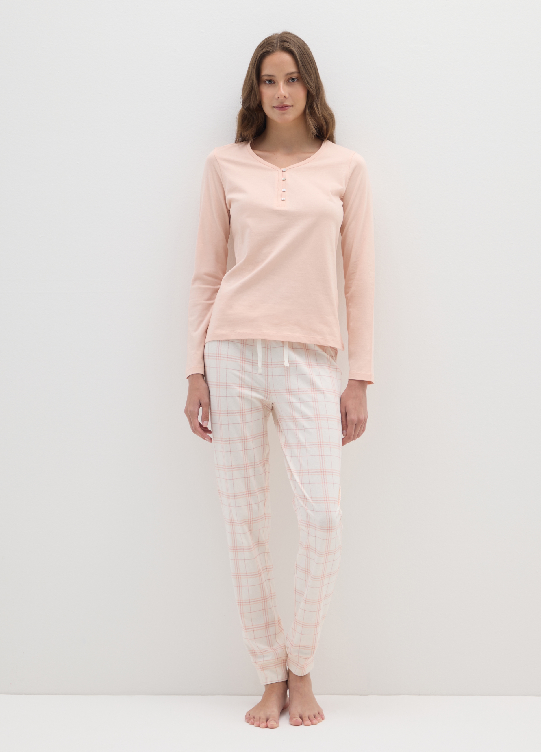 OVS, Pigiama In Puro Cotone Beige Regular Fit, Donna, Beige, Taglia: L