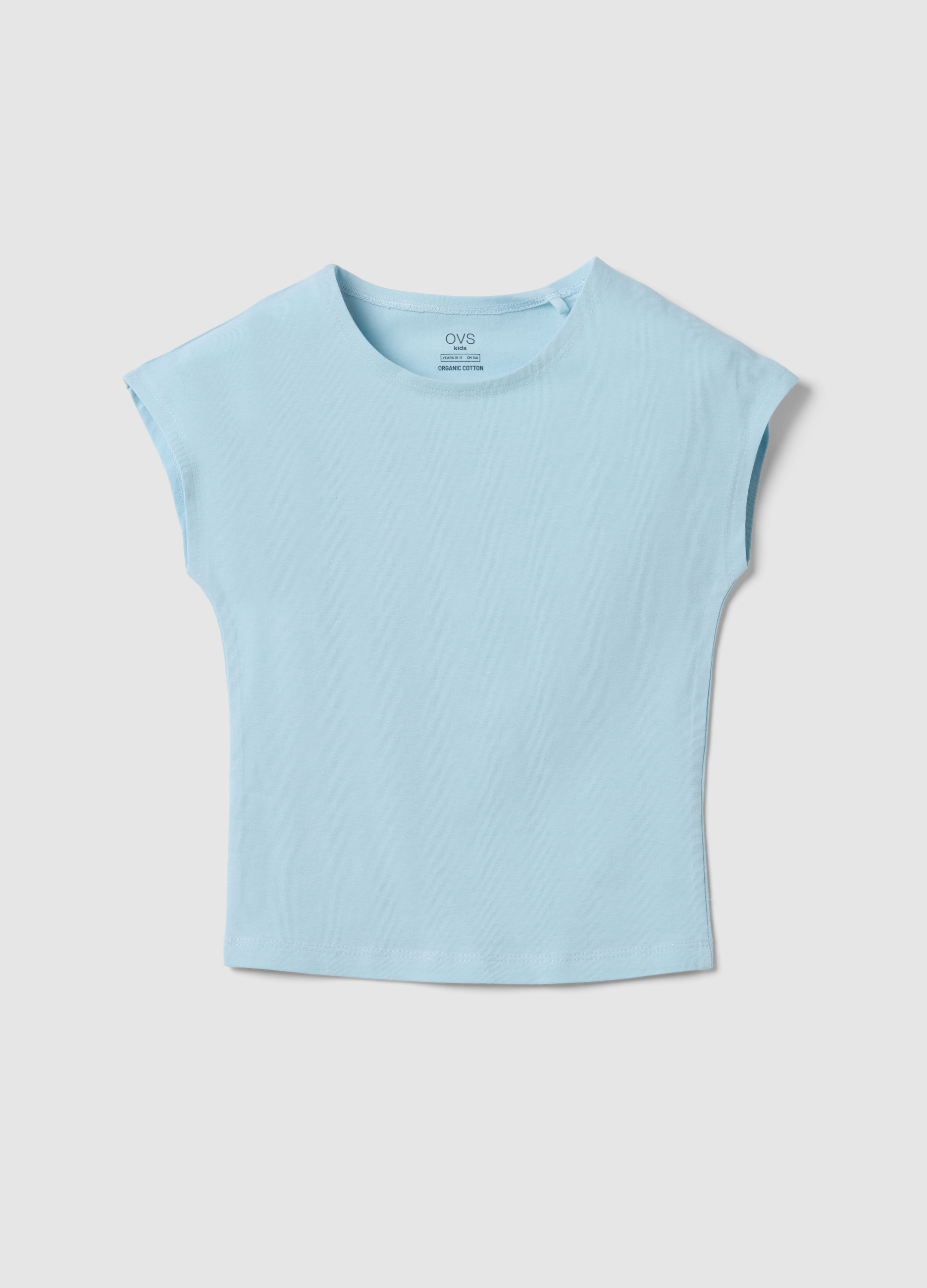 OVS KIDS, Camiseta Azul Ajustada De Algodón Elástico Para Niña, Niña, Azul claro, Talla: 10-11