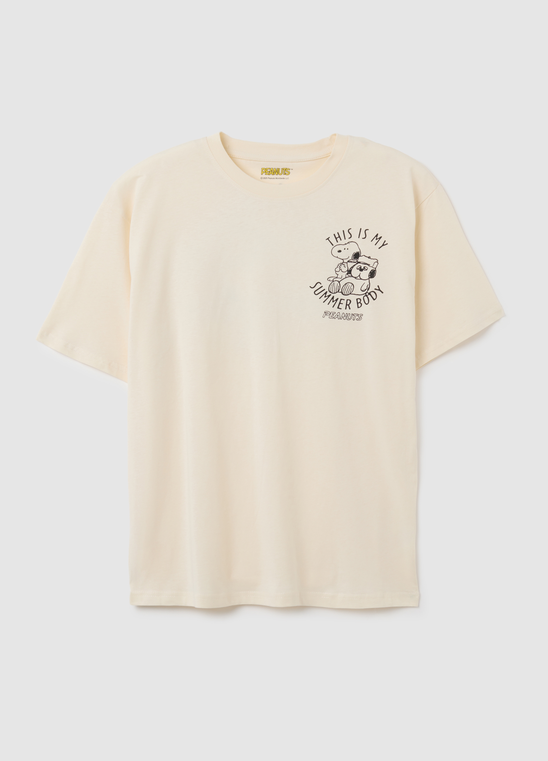 Camiseta Beige De Algodón Puro Con Ajuste Regular, Hombre, Beige Claro, Talla: XL