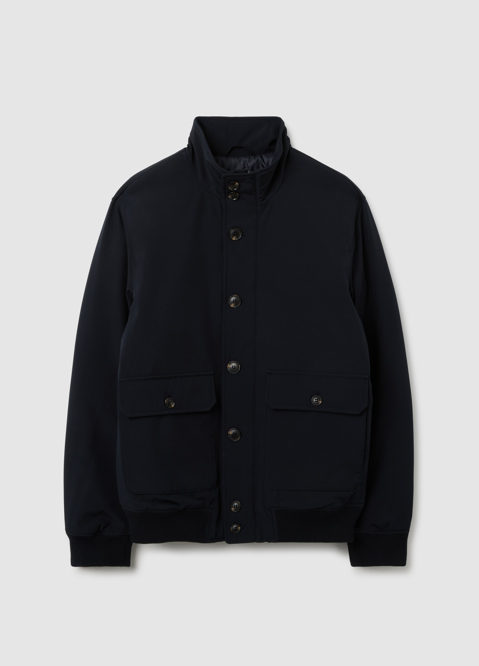 OVS, Giubbotto Bomber Blu Con Zip E Bottoni, Hombre, Azul oscuro, Talla: XXL