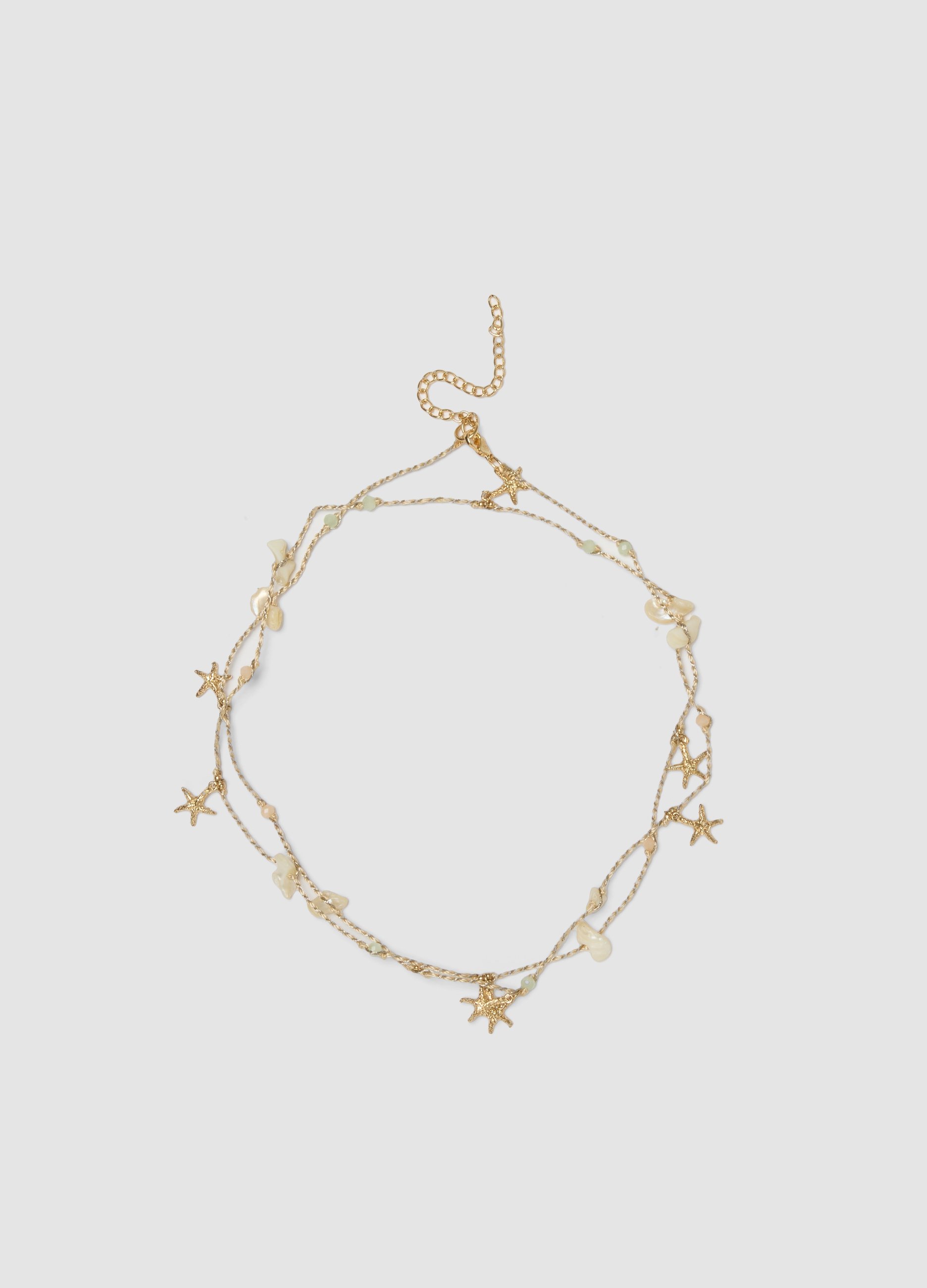 OVS, Collana Beige Con Charms Marini E Pietre, Donna, Beige, Taglia: ONE SIZE