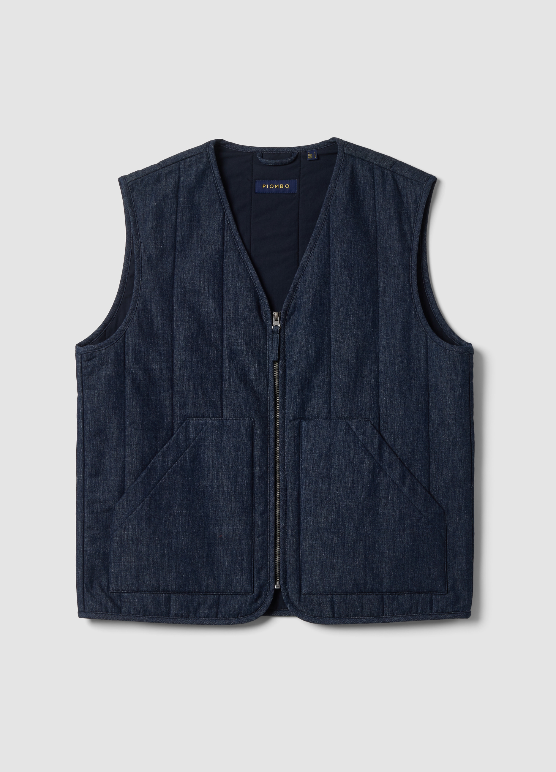 PIOMBO, Gilet Blu In Misto Cotone, Lyocell E Viscosa, Uomo, Blu, Taglia: S
