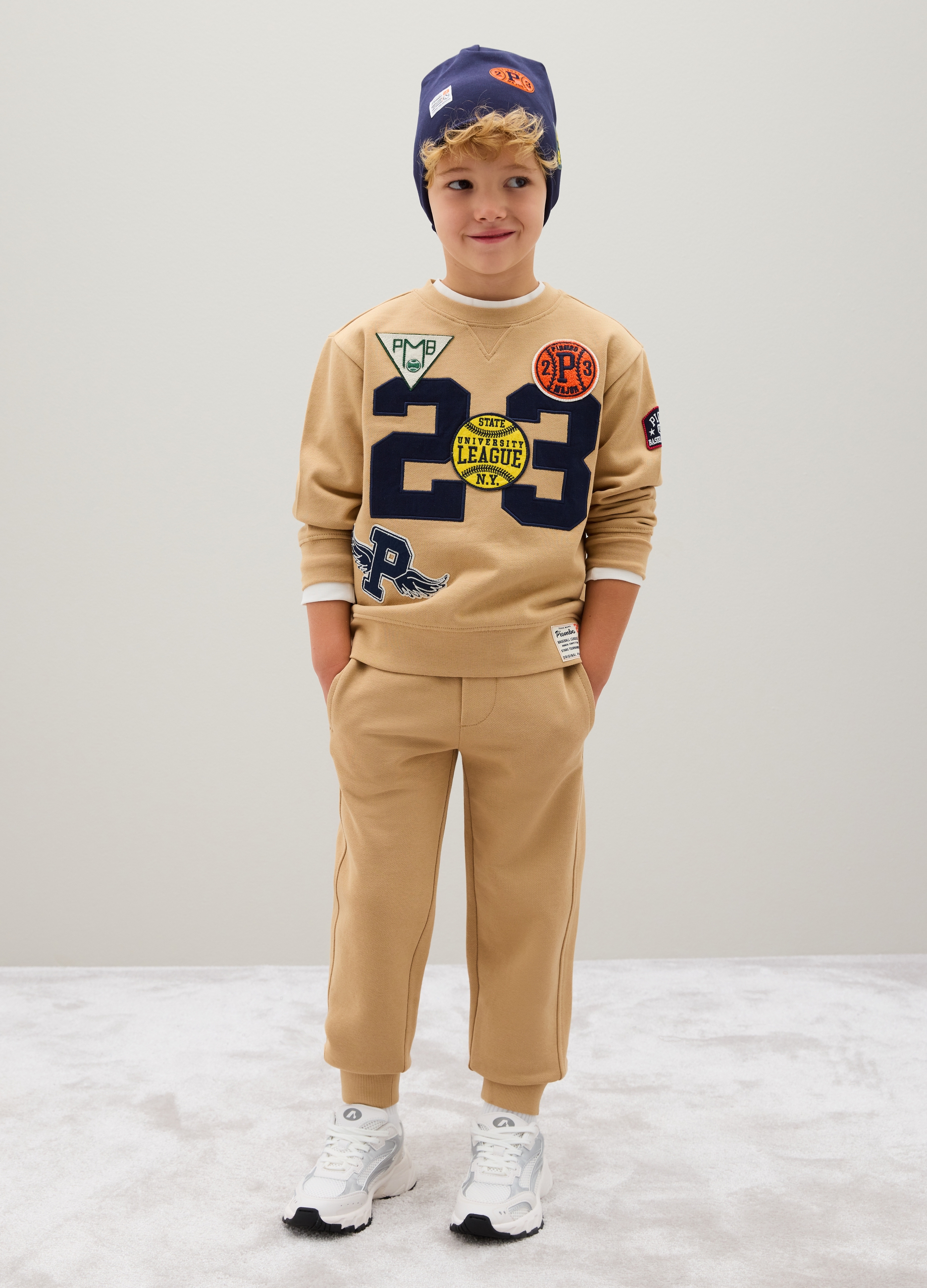 OVS, Pantaloni Da Bambino In Puro Cotone Beige Regular Fit, Beige, Taglia: 4