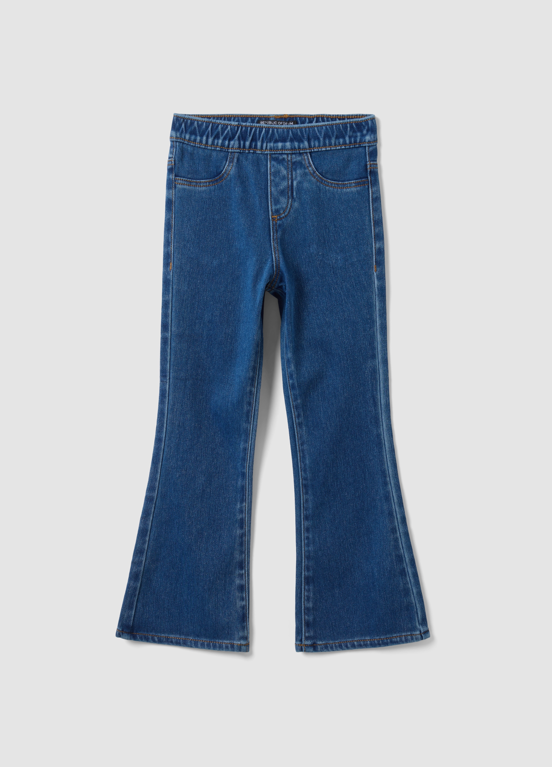 REPUBLIC OF DENIM, Jeggings Blu Flare Fit In Cotone Elasticizzato Per Bambina, Blu, Taglia: 5-6