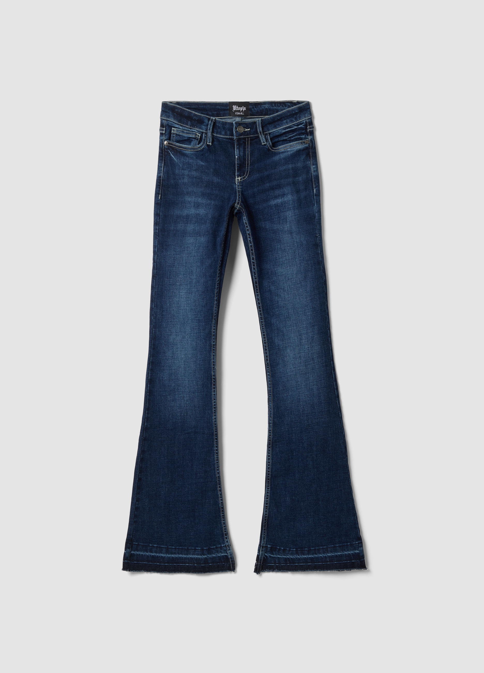 UTOPJA, Slim Flare Denim Dark Blue Washed, Donna, Blu, Taglia: XS