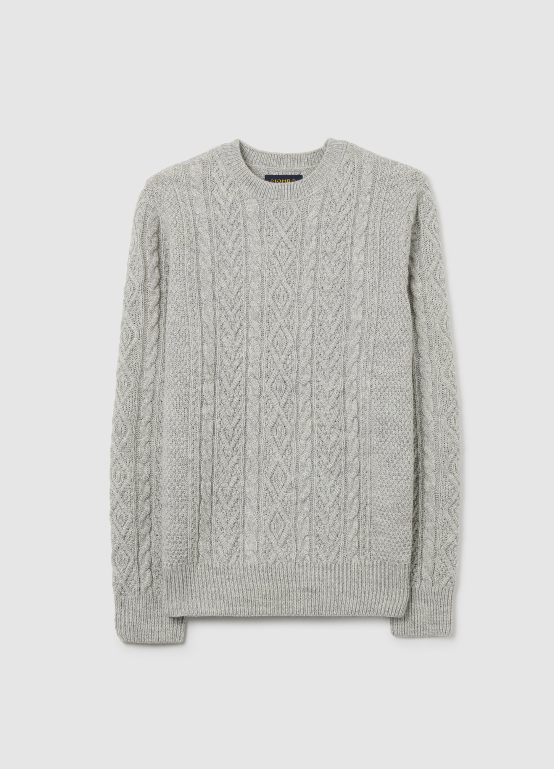 PIOMBO, Maglione Grigio Regular Fit Con Scollo Rotondo, Hombre, Gris, Talla: XXL