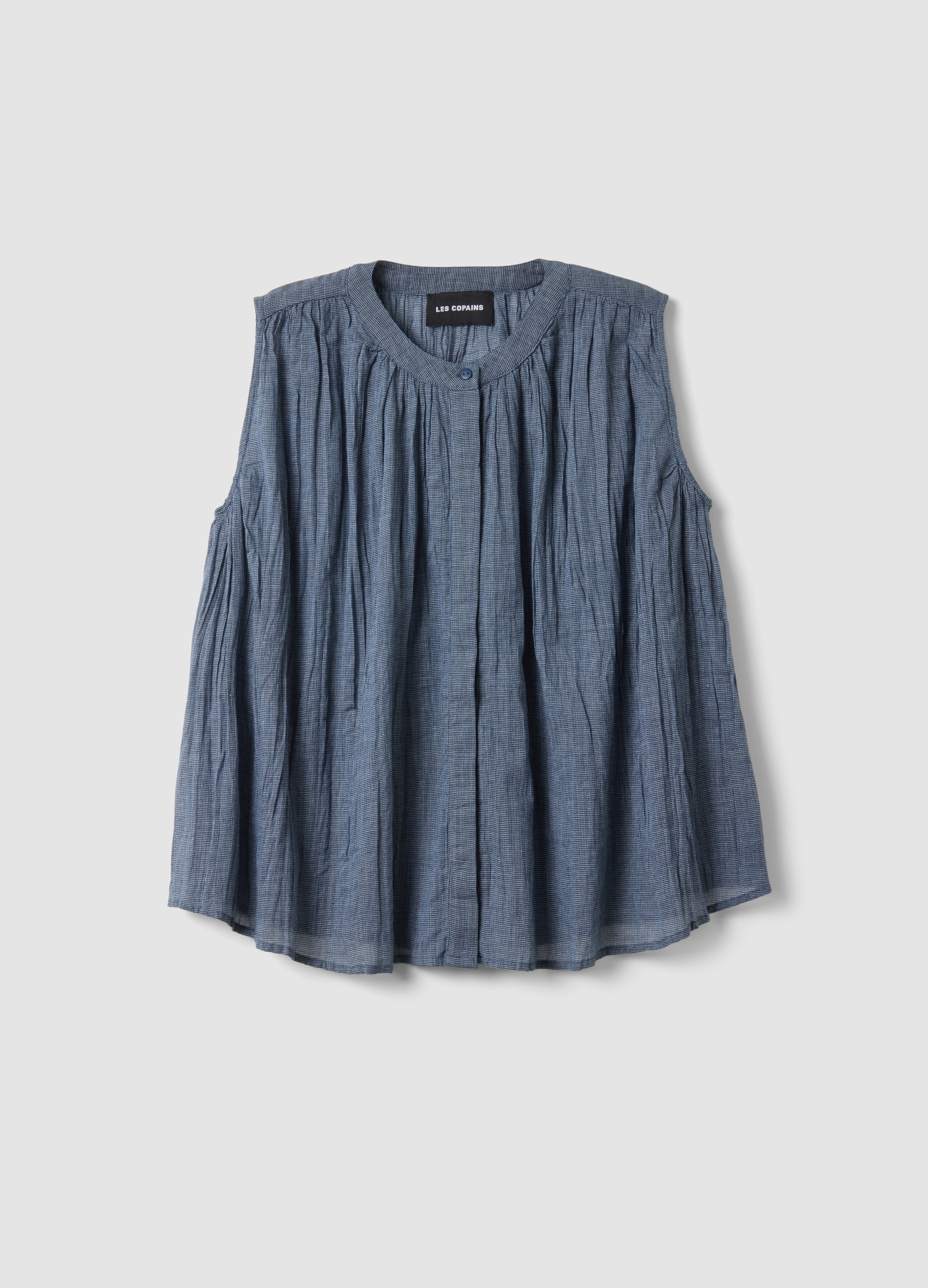 LES COPAINS, Blusa Sin Mangas De Algodón Puro Azul Regular Fit, Mujer, Azul suave, Talla: 40