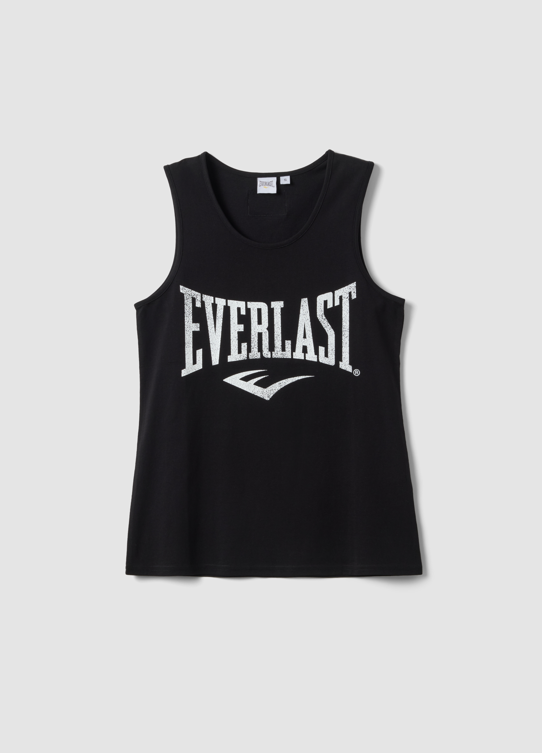 EVERLAST, Tank Top In Puro Cotone Nero Regular Fit Con Logo Everlast, Donna, Nero, Taglia: XS