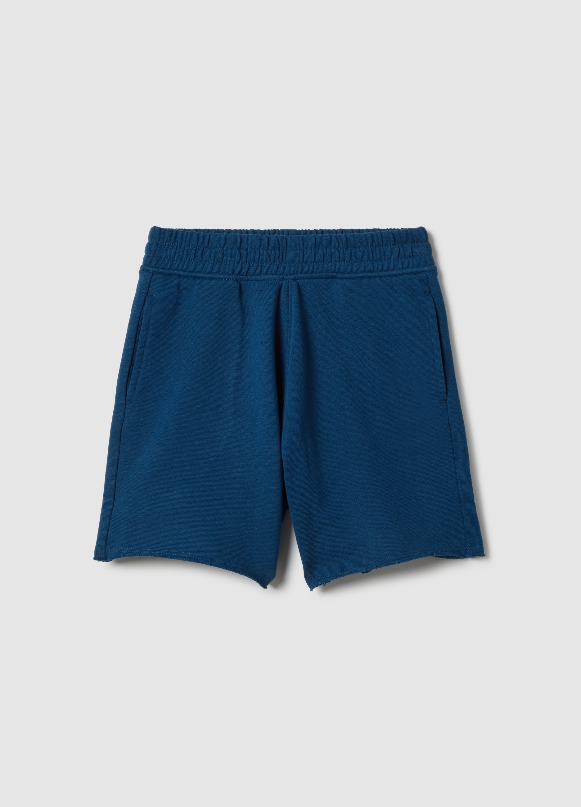 OVS KIDS, Pantalones Jogger Cortos En Azul De Niño De Algodón Puro Ajuste Regular, Niño, Azul oscuro, Talla: 3-4