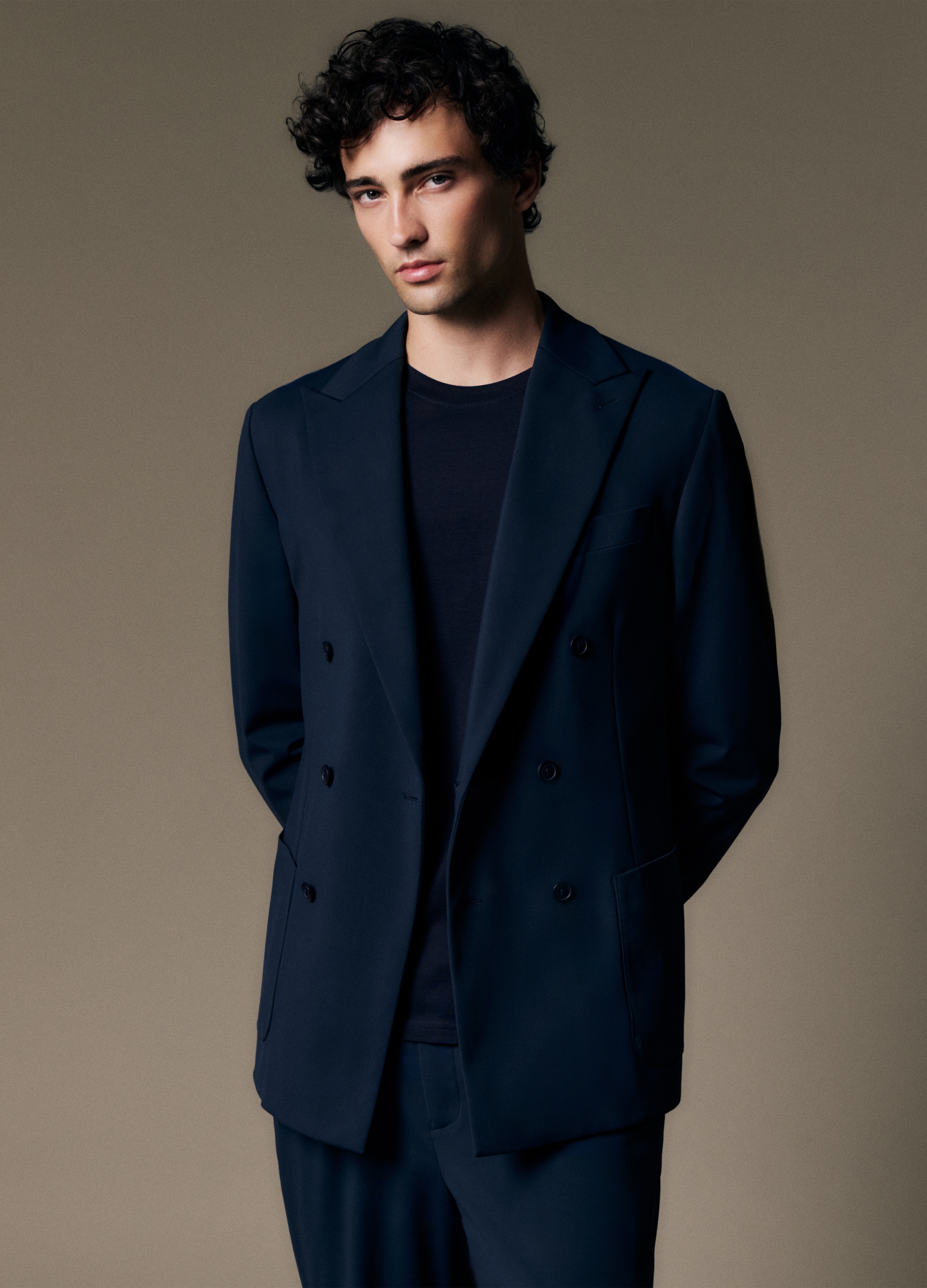 Piombo Tech, Blazer In Tessuto Elasticizzato Blu Slim Fit, Uomo, Blu, Taglia: 46