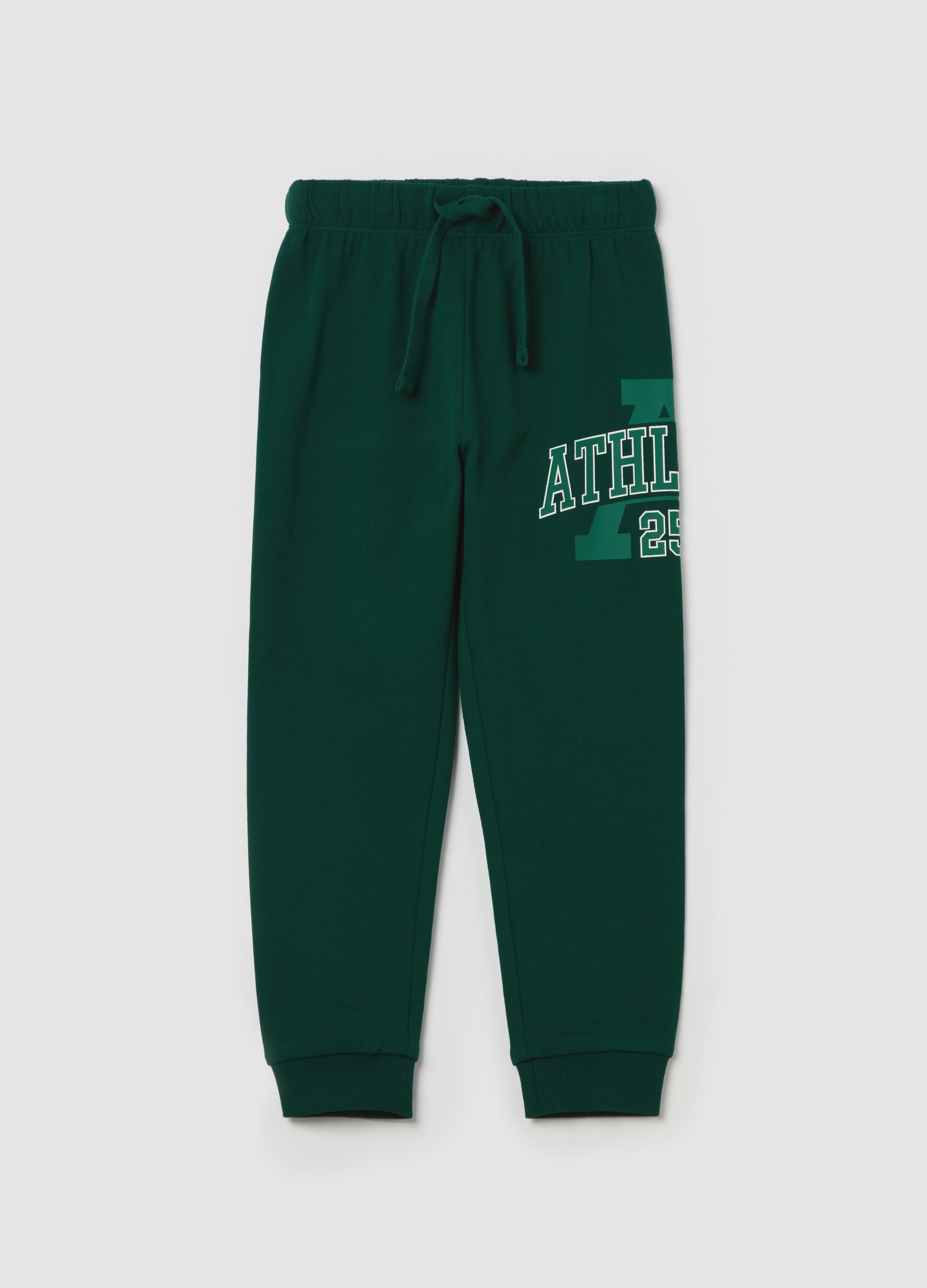 OVS KIDS, Joggers Con Coulisse E Stampa "athletic 25", Bambino, Verde, Taglia: 6-7