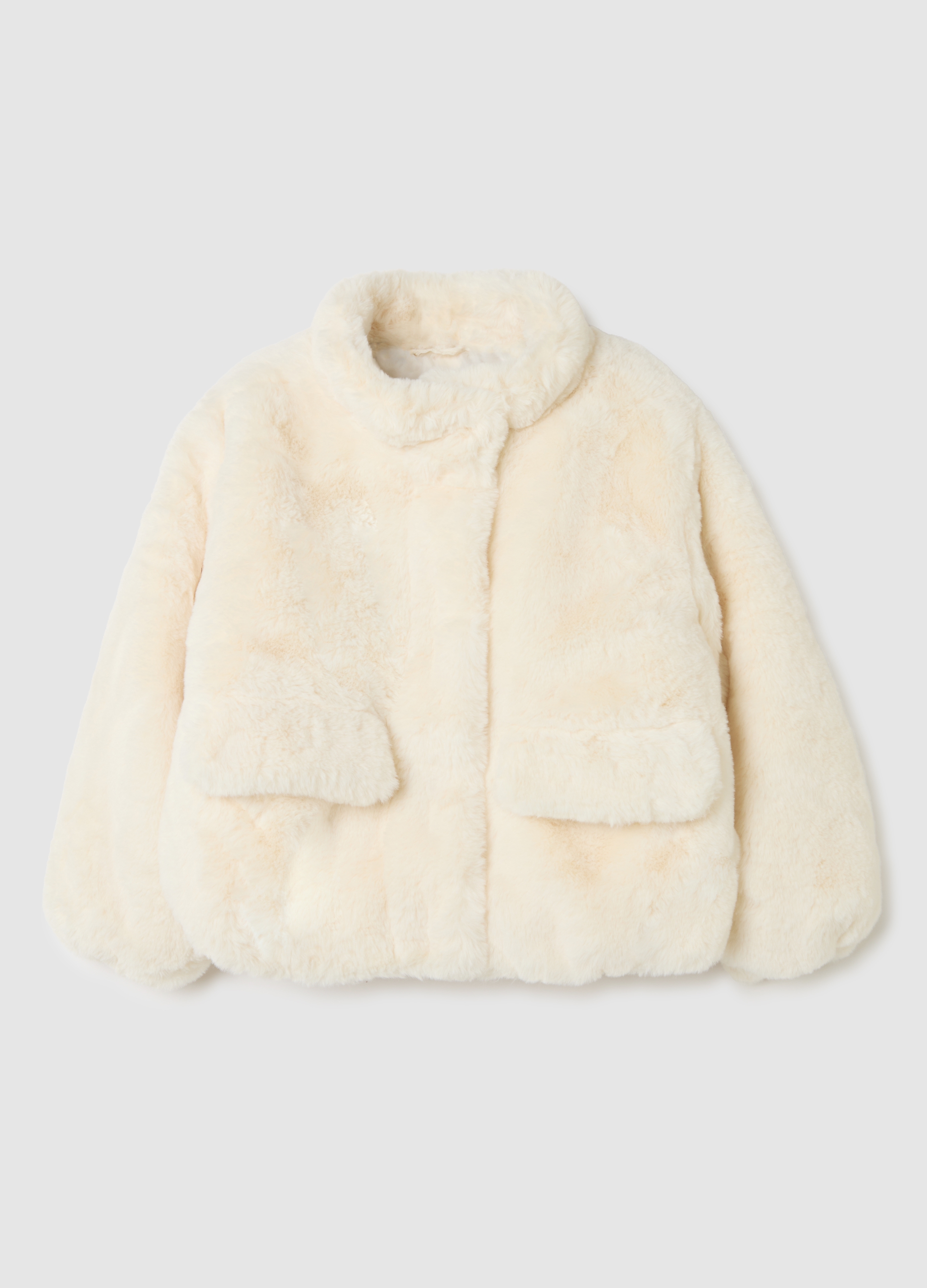 OVS KIDS, Giacca Beige Da Bambina Regular Fit Con Zip, Beige, Taglia: 3-4