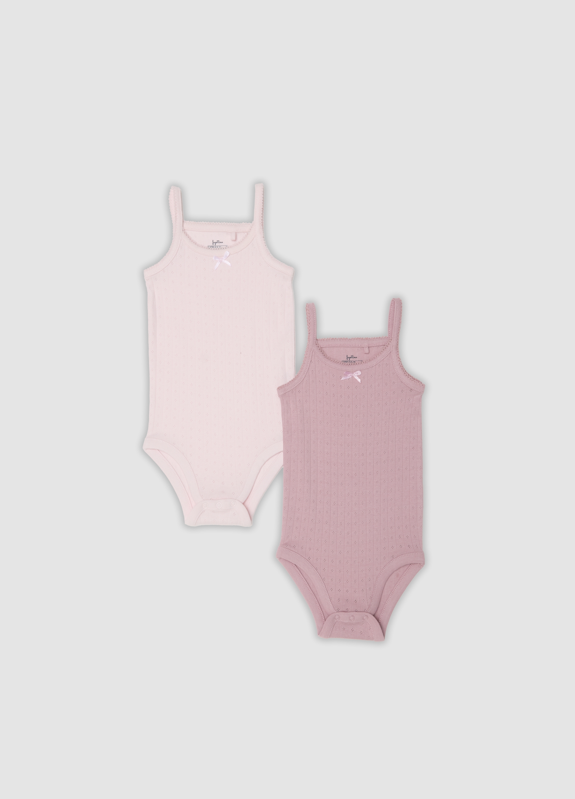 FAGOTTINO, Bipack Di Body Rosa In Puro Cotone Organico Per Neonata E Bimba, Bambina, Rosa, Taglia: 30-36
