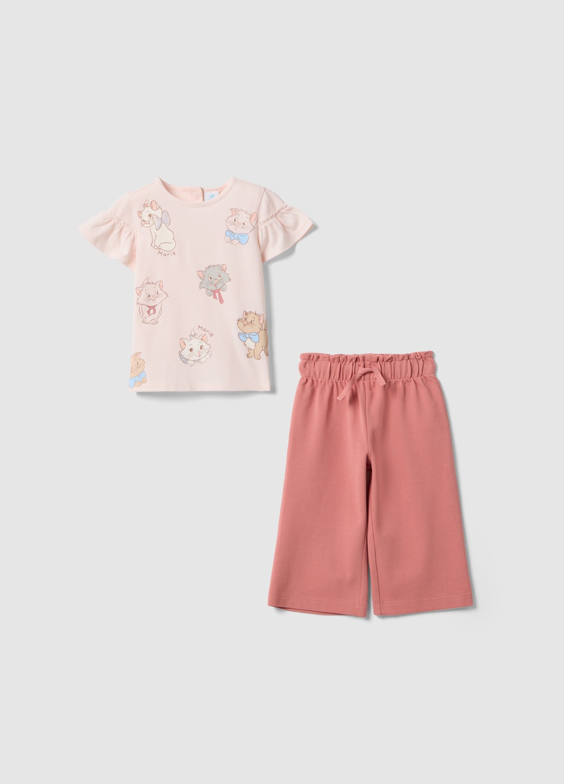 FAGOTTINO, Set Maglia Pantalone In Cotone Elasticizzato Rosa Da Bimba Oversize Fit, Niña, Rosa pastel, Talla: 12-18