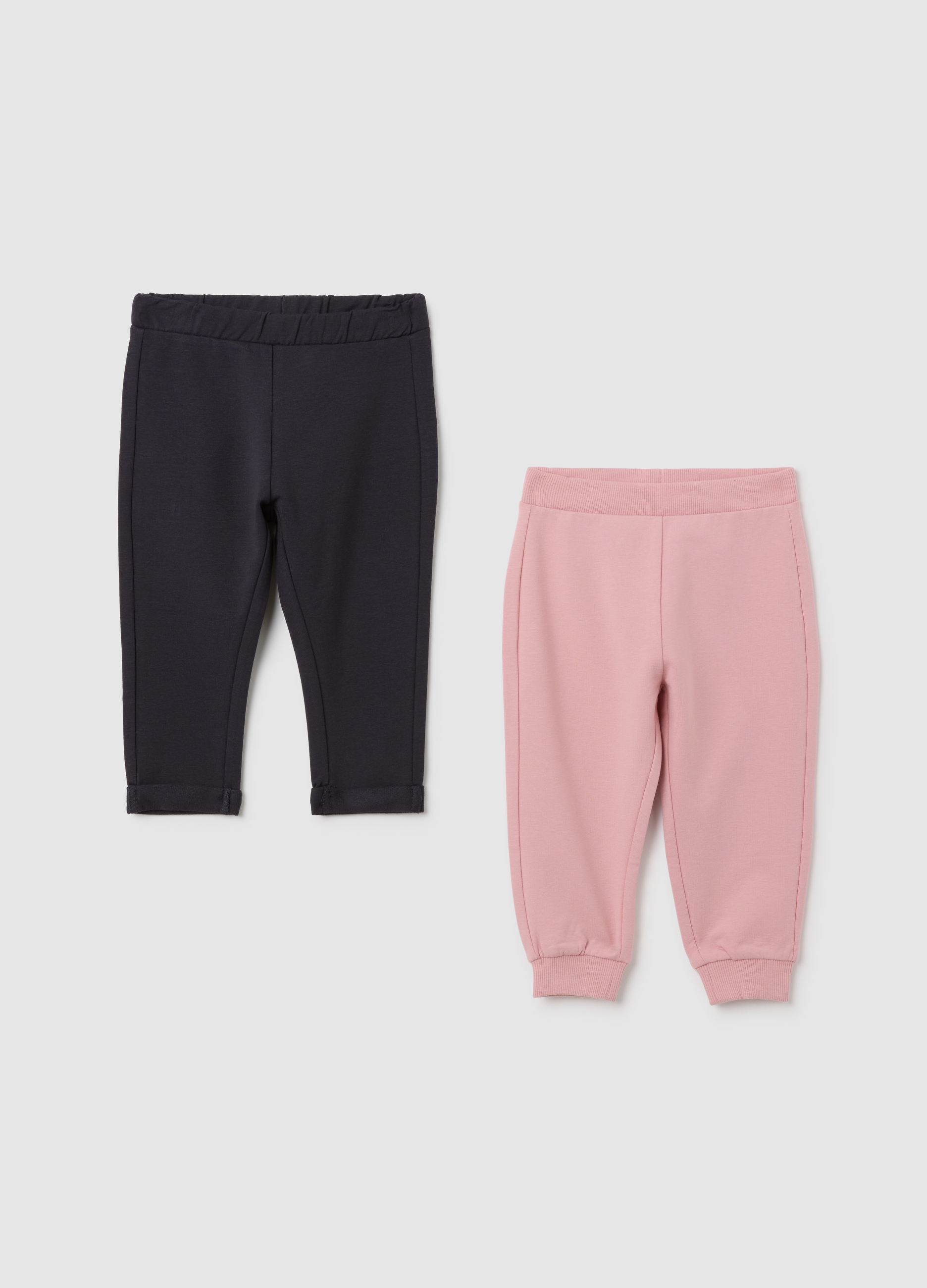 Pantalones Rosas Elásticos Para Niña, Niña, Negro/rosa, Talla: 18-24