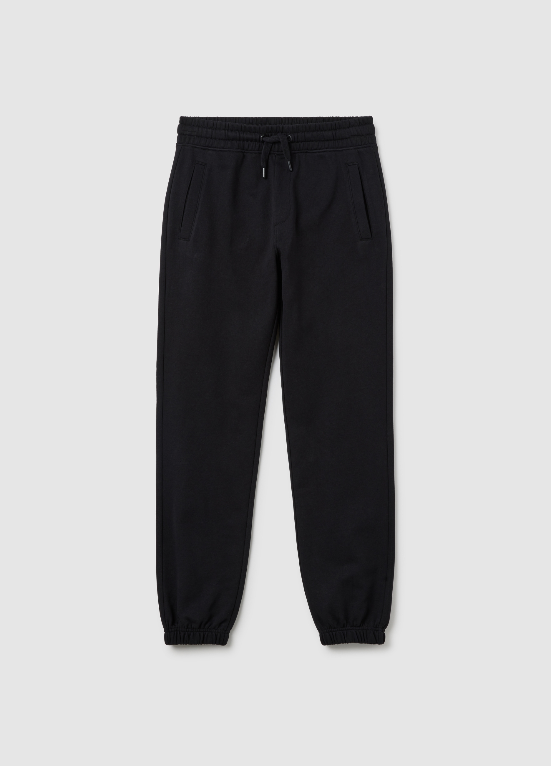 OVS, Jungen Jogger-hose Aus Reinem Schwarzen Baumwolle Im Regular Fit, Junge, Gunmetal, Größe: 10-11