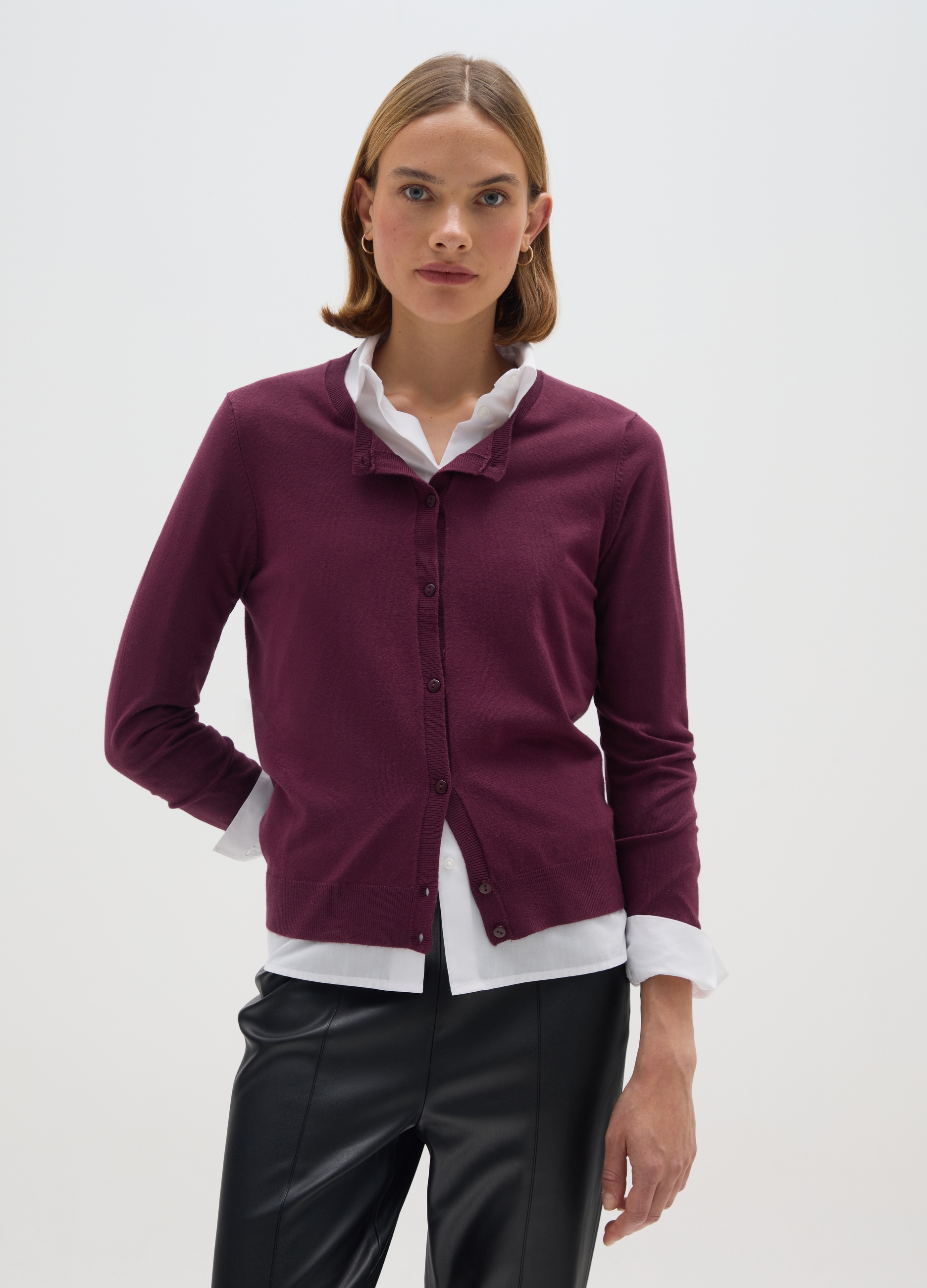 OVS, Cardigan Viola Vinaccia Regular Fit, Donna, Viola, Taglia: S