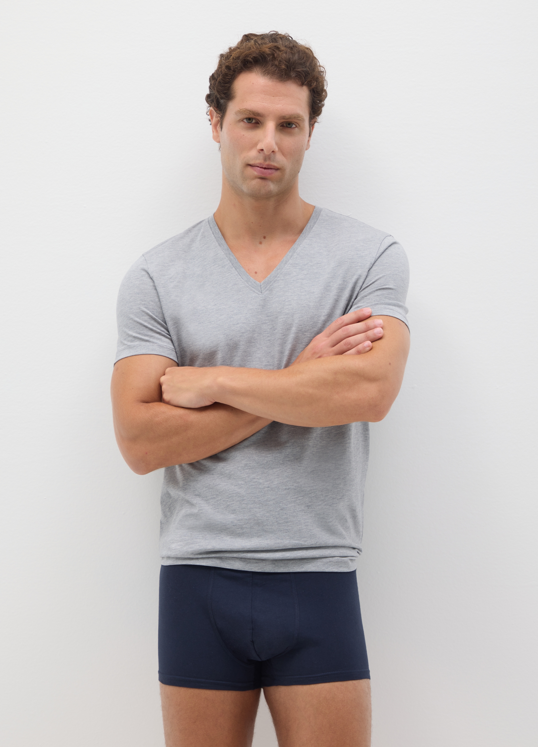 Conjunto De Bóxers De Algodón Puro Azul Corte Regular, Hombre, Azul/Blanco, Talla: S