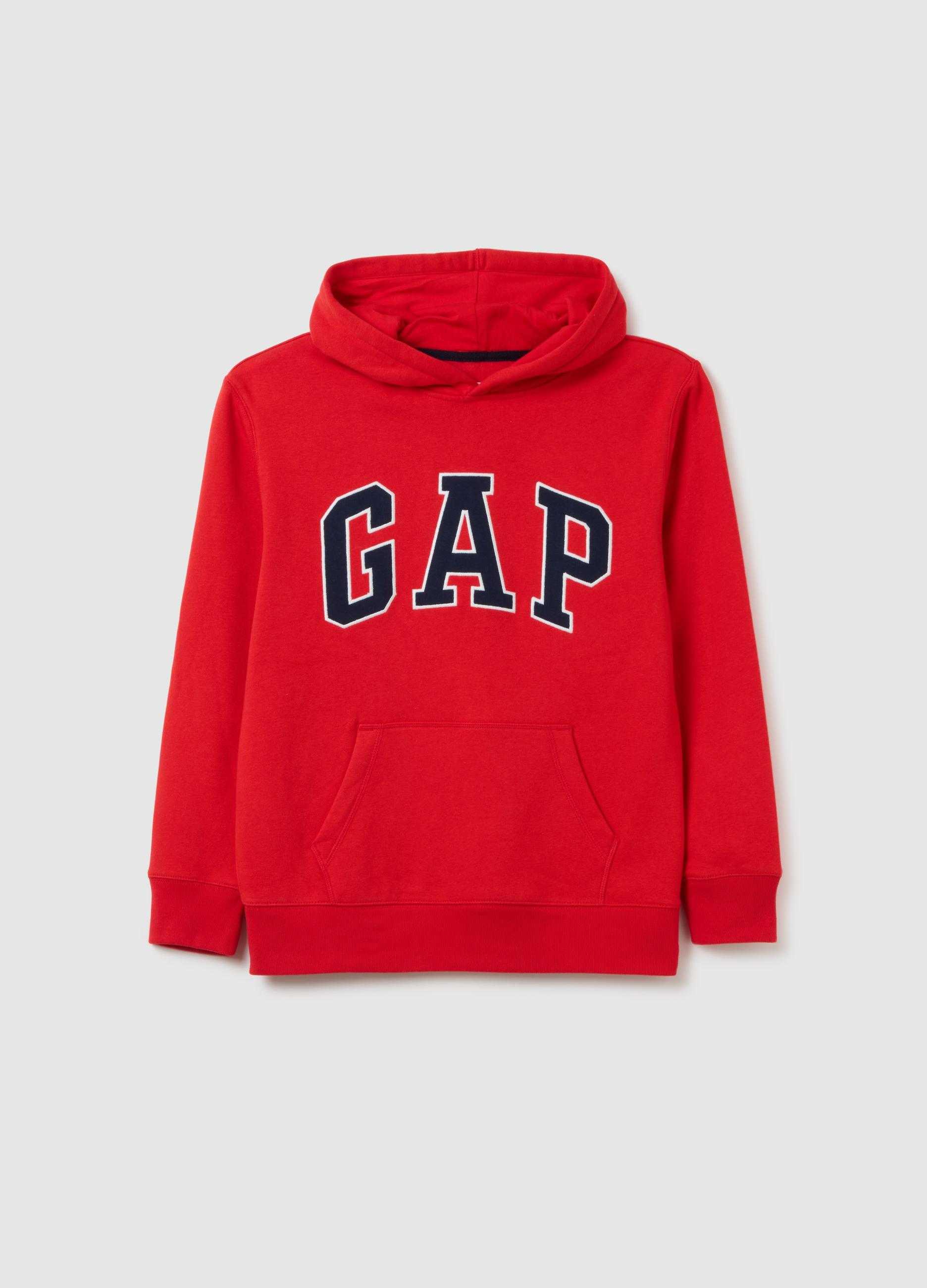 GAP KIDS, Felpa Con Cappuccio E Ricamo Logo, Bambino, Rosso, Taglia: XL/145-152