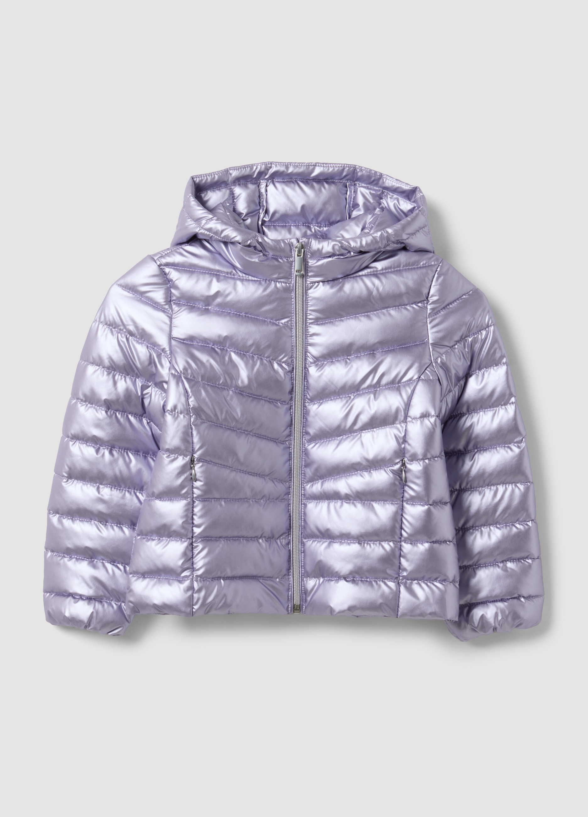 OVS KIDS, Piumino Ultralight Viola Con Cappuccio E Zip Per Bambina, Viola, Taglia: 9-10
