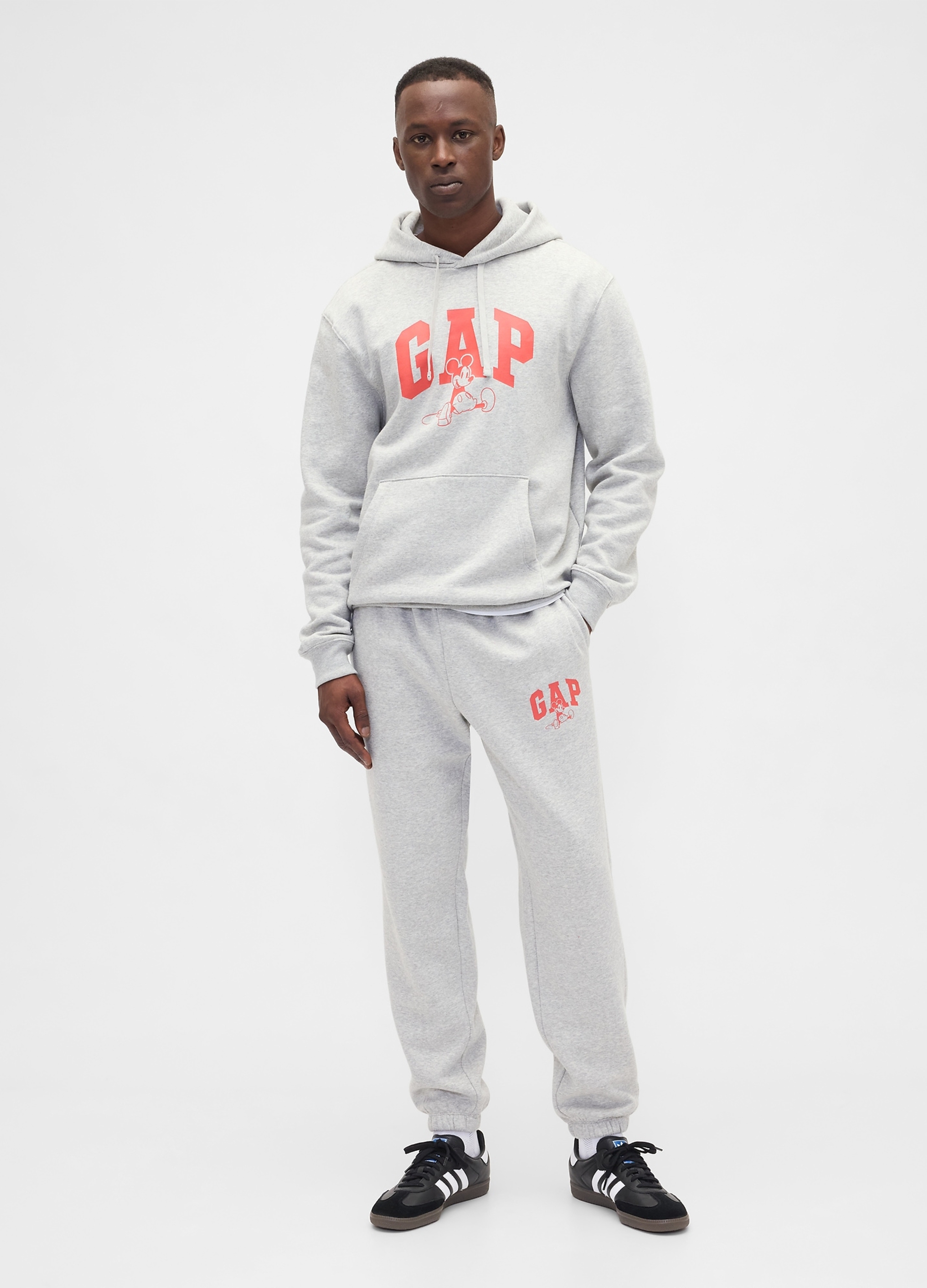 GAP, Joggers Mickey Mouse Disney In Misto Tessuto Con Logo Gap, Uomo, Grigio, Taglia: L