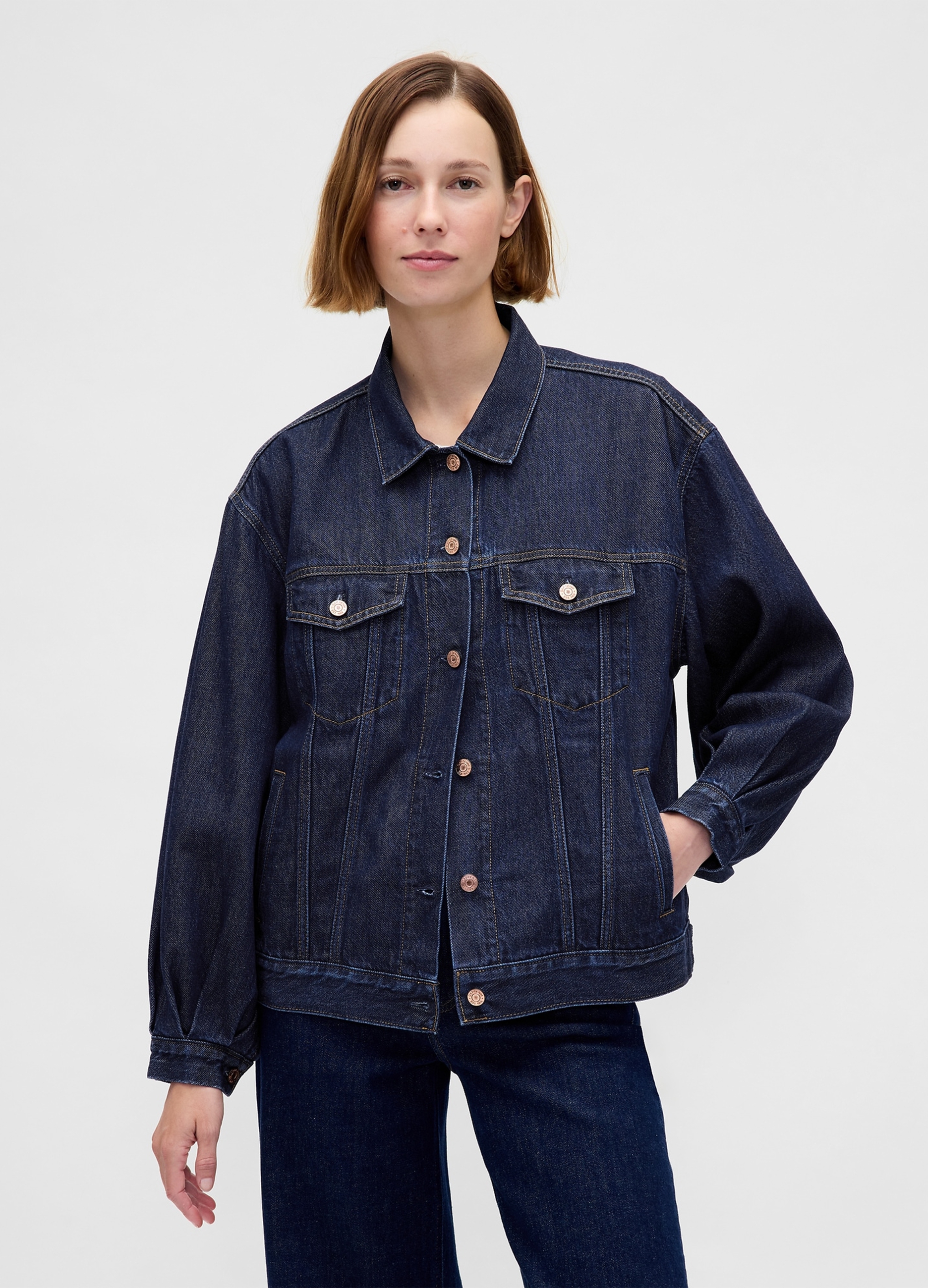 GAP, Giacca Denim, Donna, Denim, Taglia: S