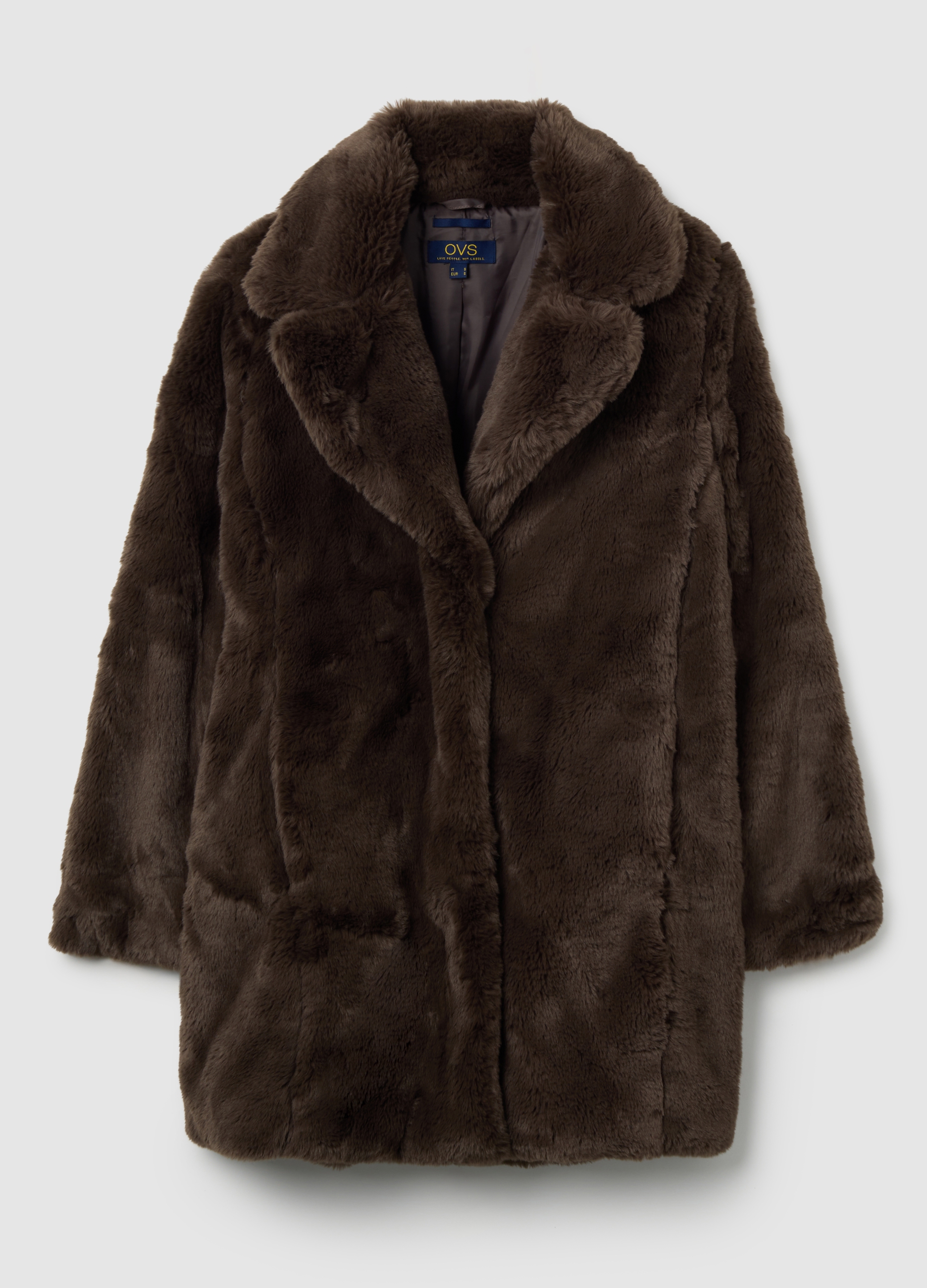 Chaqueta Pesada Marrón De Ajuste Regular, Mujer, Marrón oscuro, Talla: S