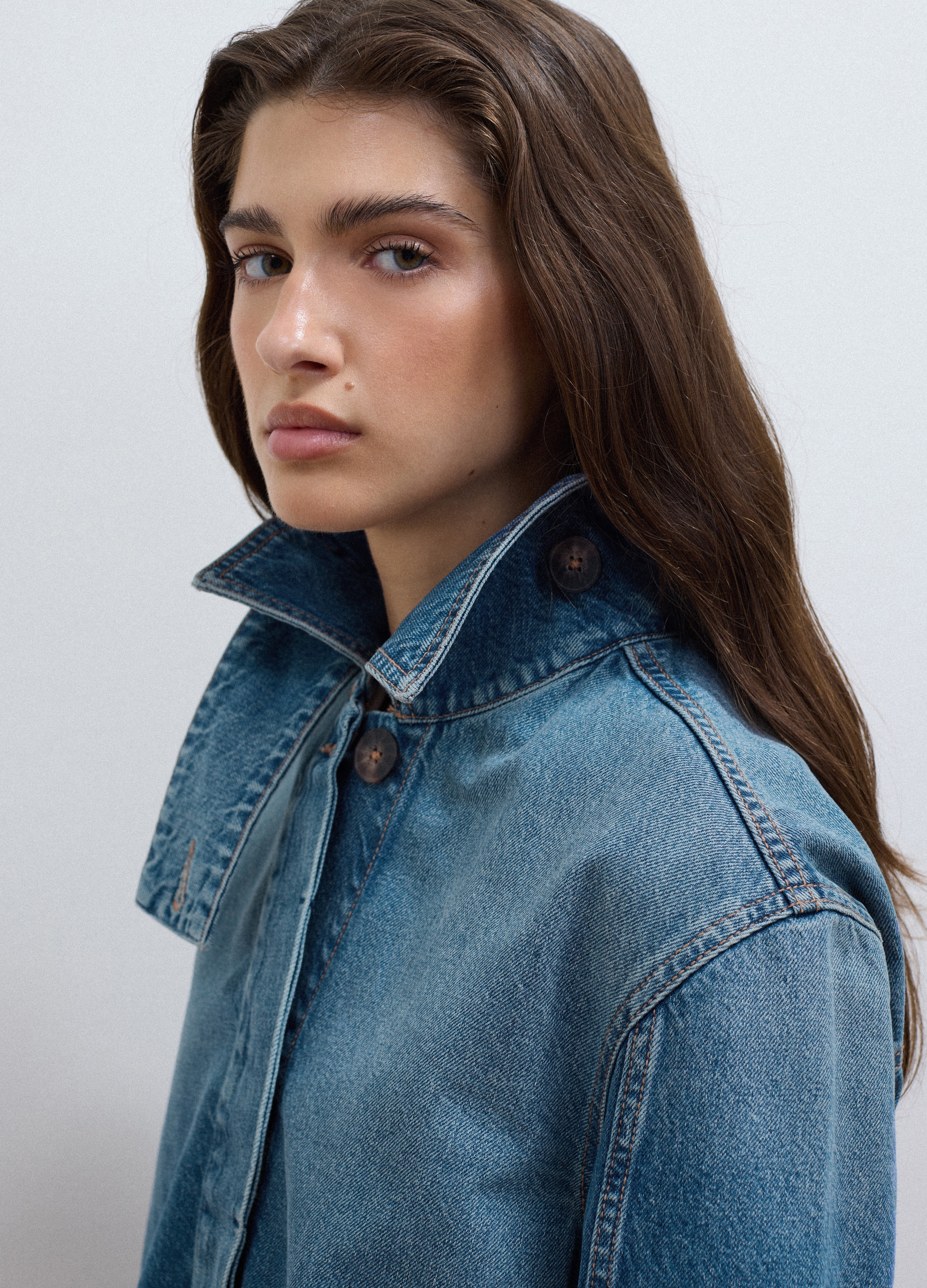 LES COPAINS, Giacca Blu In Denim Di Puro Cotone Over Fit, Donna, Blu, Taglia: M