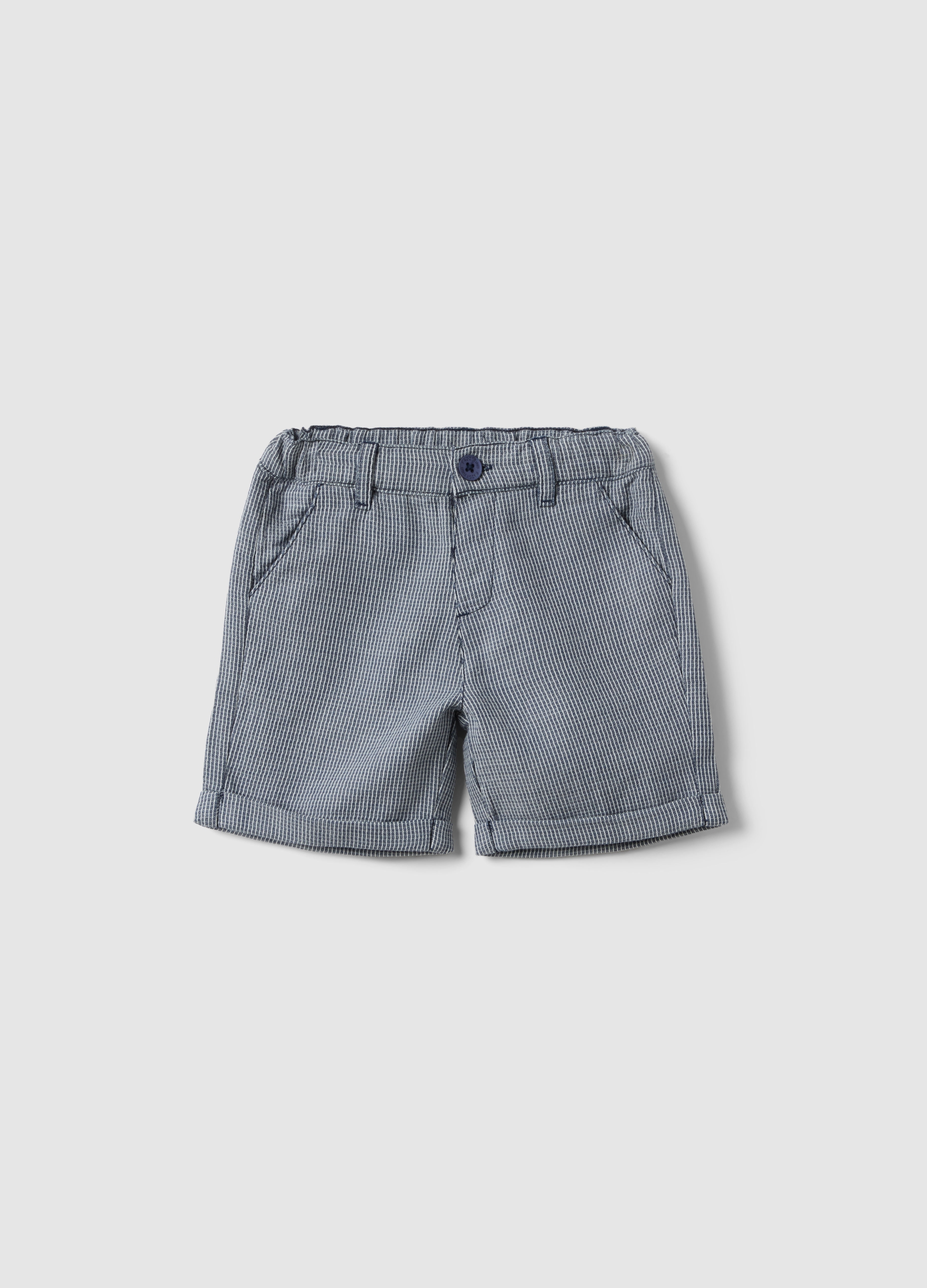 FAGOTTINO, Shorts De Algodón A Cuadros Azul Y Blanco Para Niños, Corte Regular, Niño, Blanco/azul, Talla: 12-18