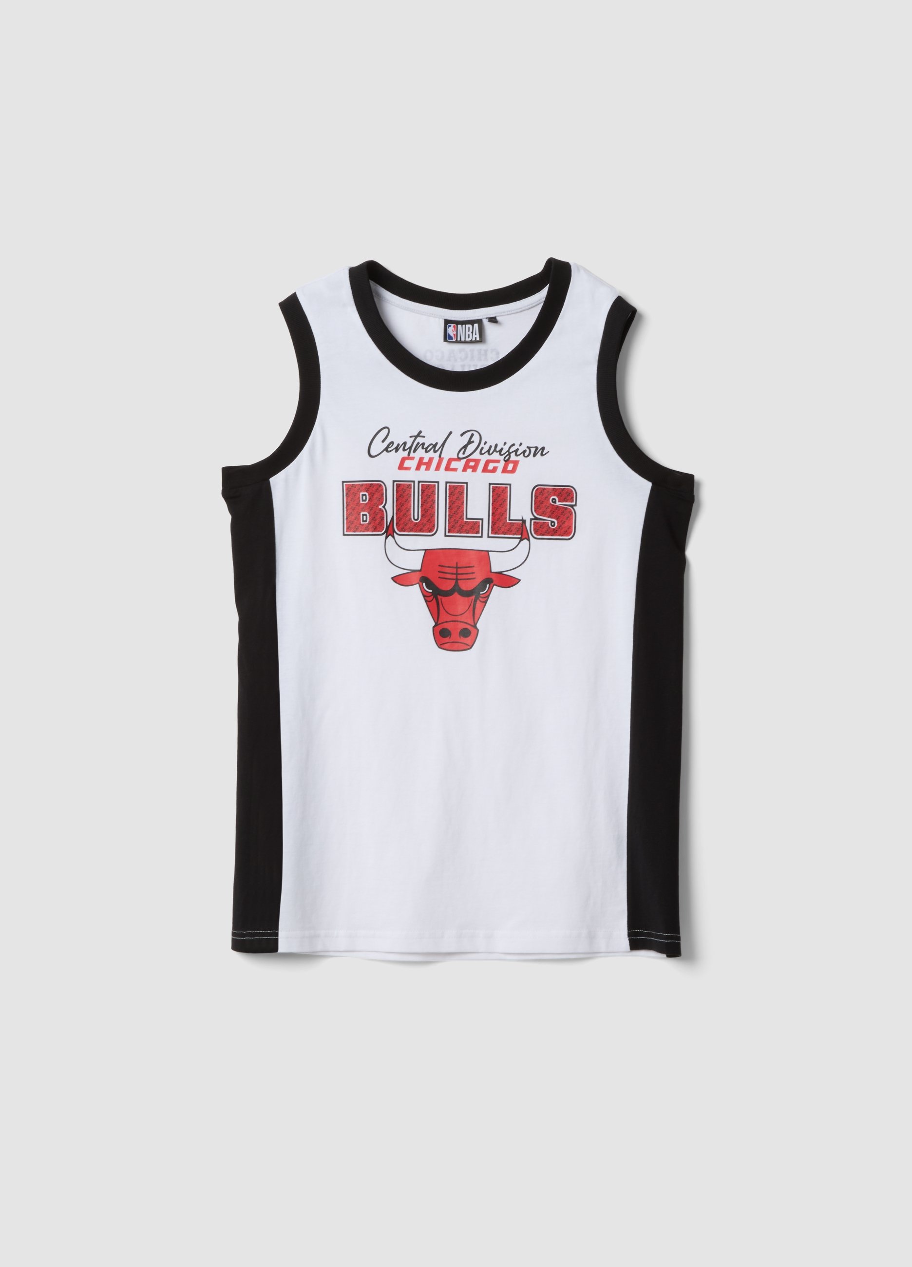 NBA, Camiseta De Tirantes Blanca De Algodón Puro, Niño, Blanco/negro, Talla: 14-15