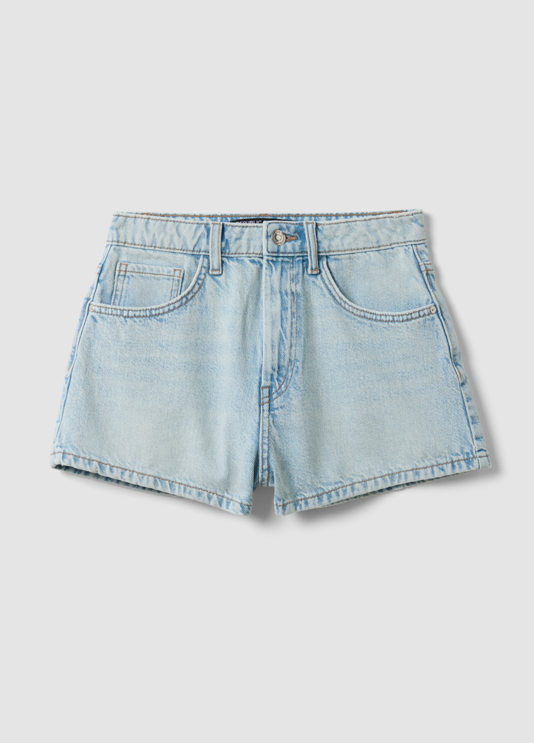 Republic Of Denim, Shorts Denim Azzurri In Puro Cotone, Frau, Azzurro, Größe, 34