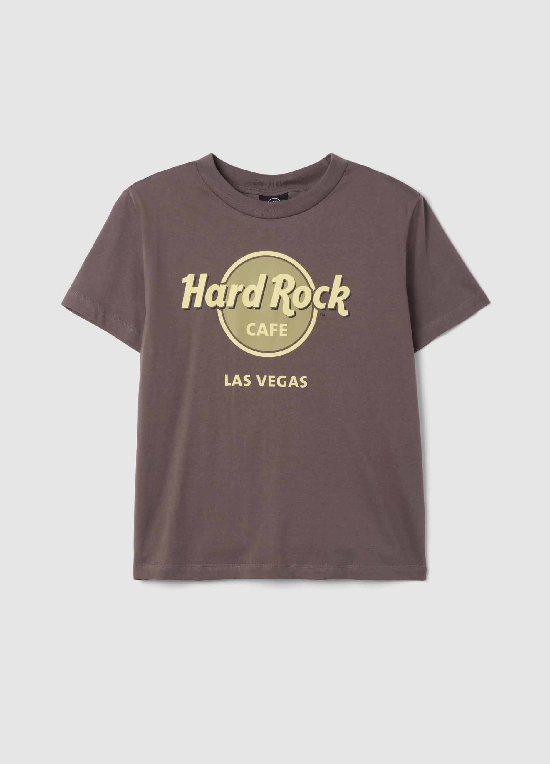HARD ROCK CAFE, T-shirt Marrone In Puro Cotone Con Stampa Logo Hard Rock Cafe, Unisex, Marrone, Taglia: M