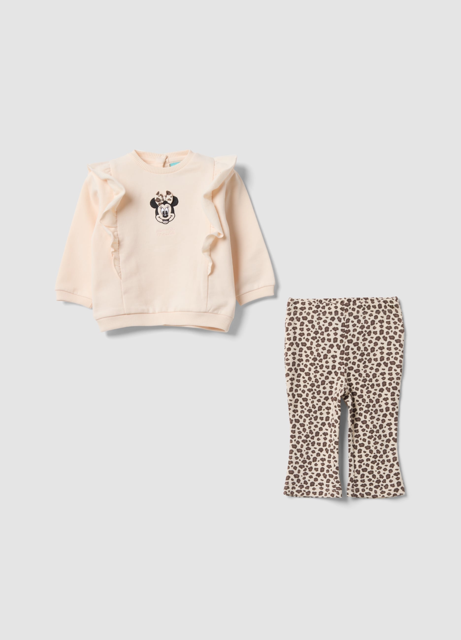 FAGOTTINO, Completo Multicolor In Puro Cotone Organico Con Ricamo Minnie, Neonata, Multicolor, Taglia: 1-3