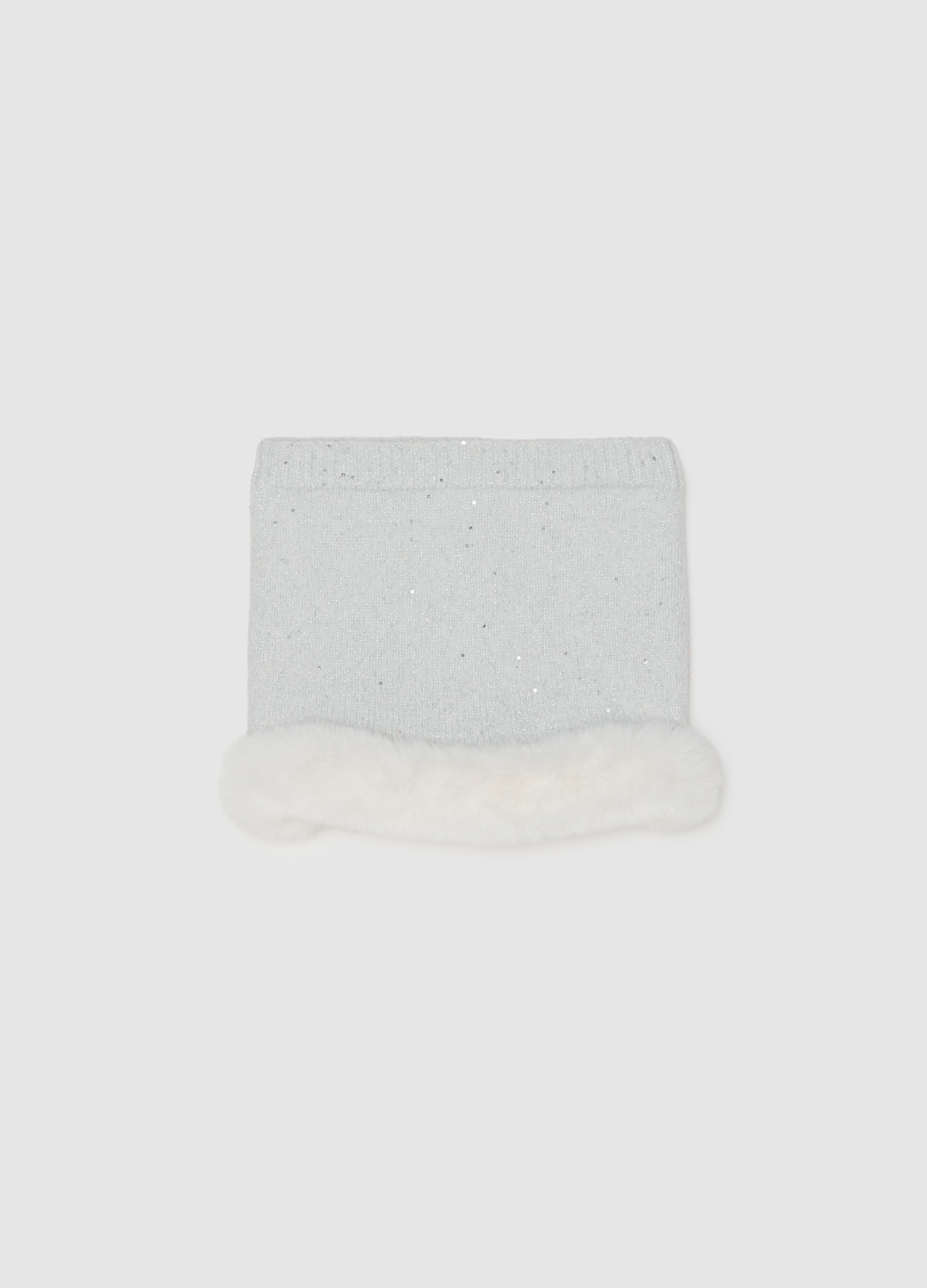 OVS KIDS, Sciarpa Grigia Da Bambina Con Paillettes, Niña, Blanco/gris, Talla: FASUL