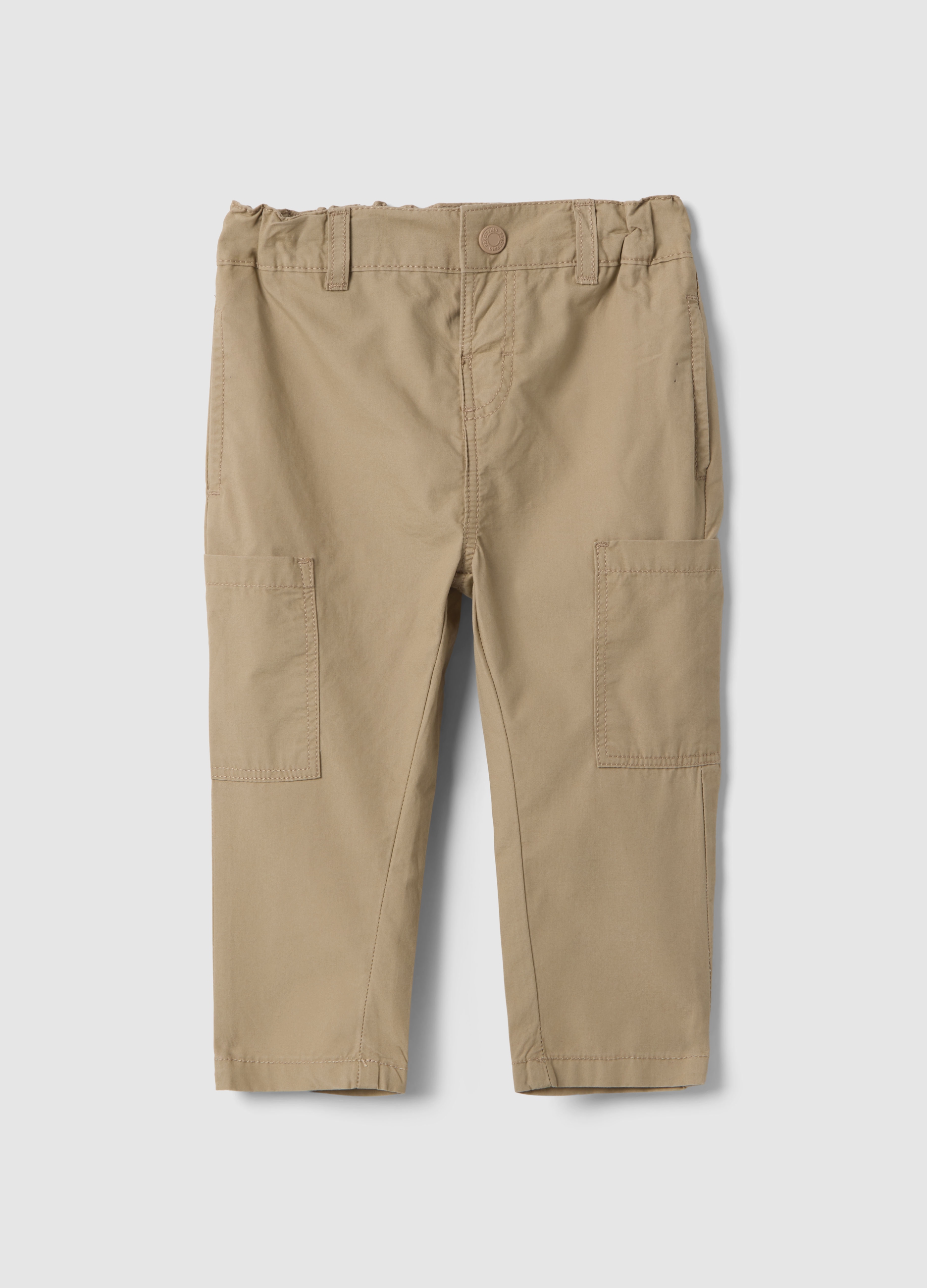 FAGOTTINO, Pantalones Cargo De Algodón Puro Beige Para Niños, Ajuste Regular, Niño, Beige Jaspeado, Talla: 30-36