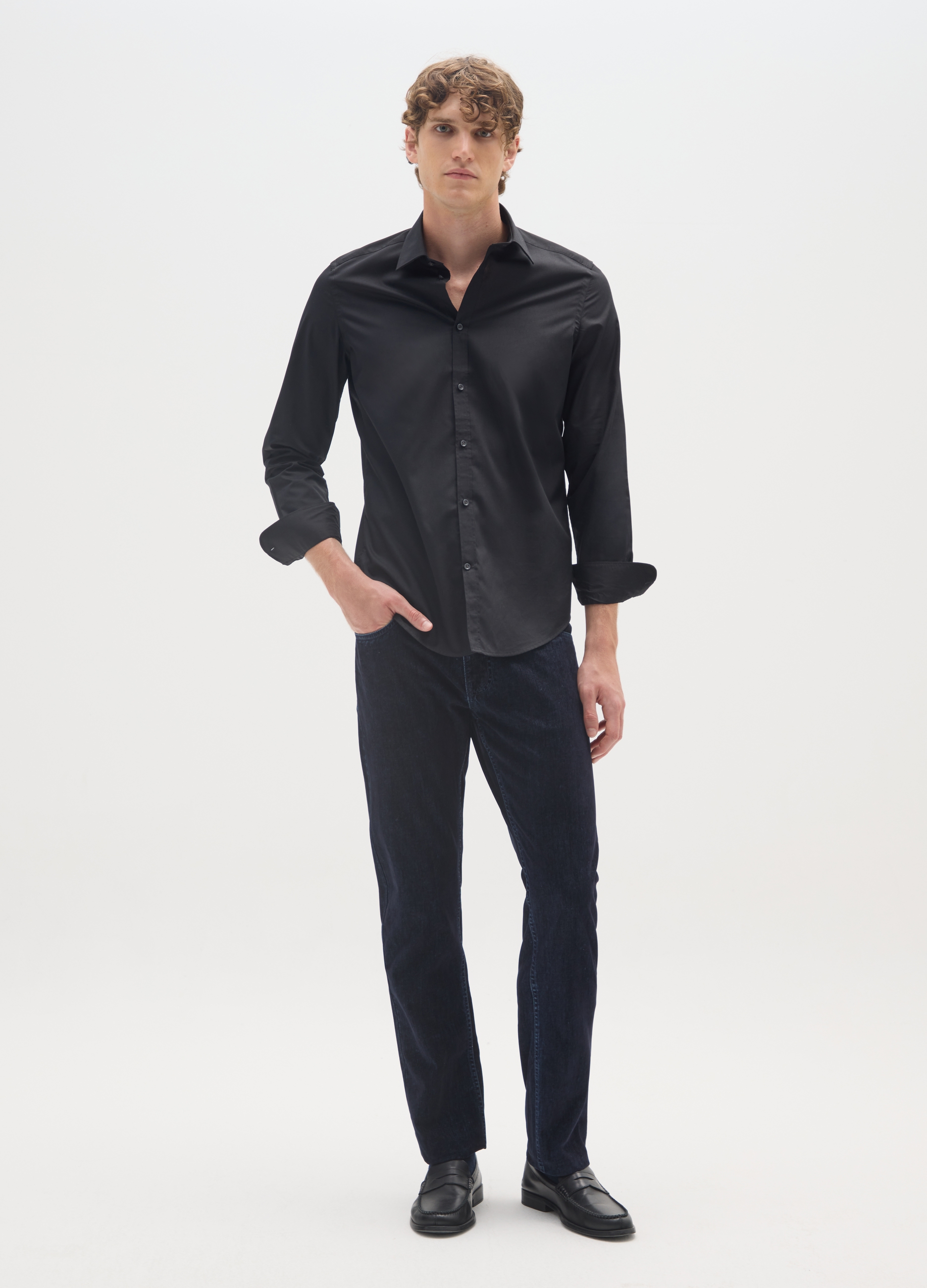 OVS, Pantalones Denim Azul De Puro Algodón Ajuste Regular, Hombre, Azul oscuro, Talla: 44