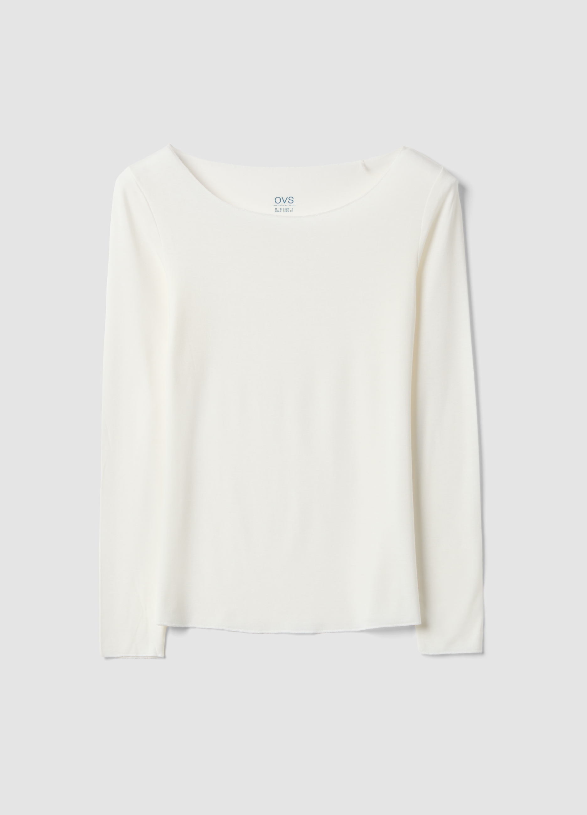 OVS, T-shirt Bianca In Modal Elasticizzato Con Girocollo Regular Fit, Donna, Bianco, Taglia: XL