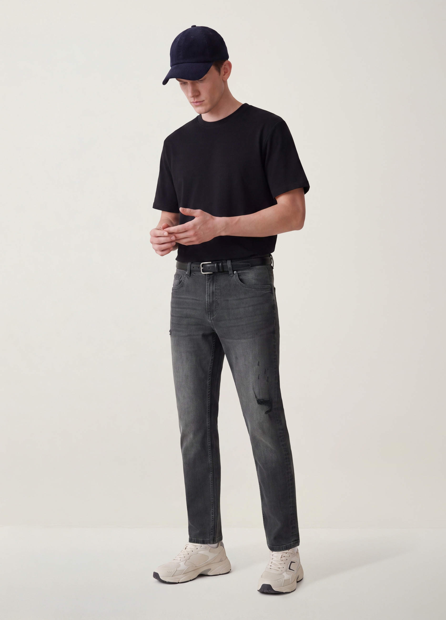 REPUBLIC OF DENIM, Jeans Denim Grigio In Cotone Elasticizzato Regular Fit, Uomo, Grigio, Taglia: 52