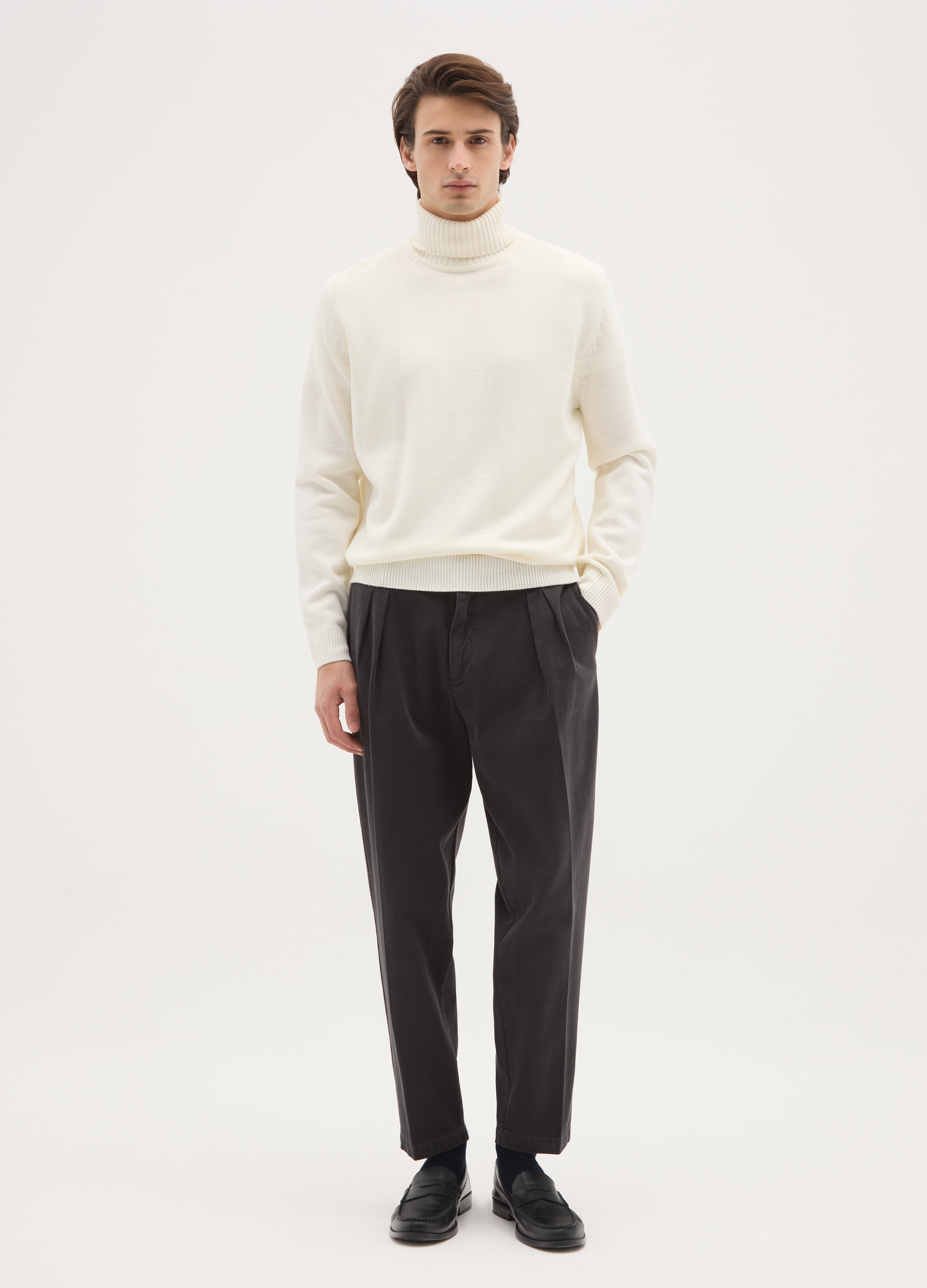 Pantalones Chinos Grises De Algodón Puro Ajuste Regular, Hombre, Gris oscuro, Talla: 50