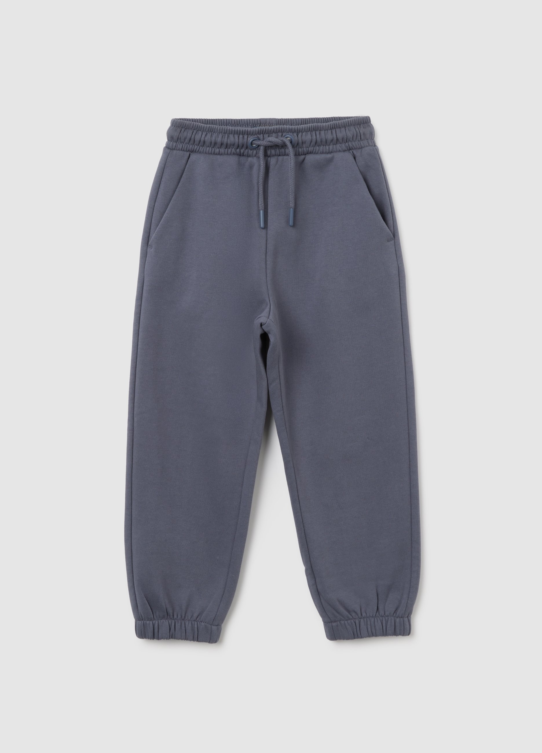 OVS KIDS, Pantalones Para Niños En Algodón Azul Puro, Ajuste Regular Con Cintura Elástica, Niño, Blu Bluette, Talla: 4-5