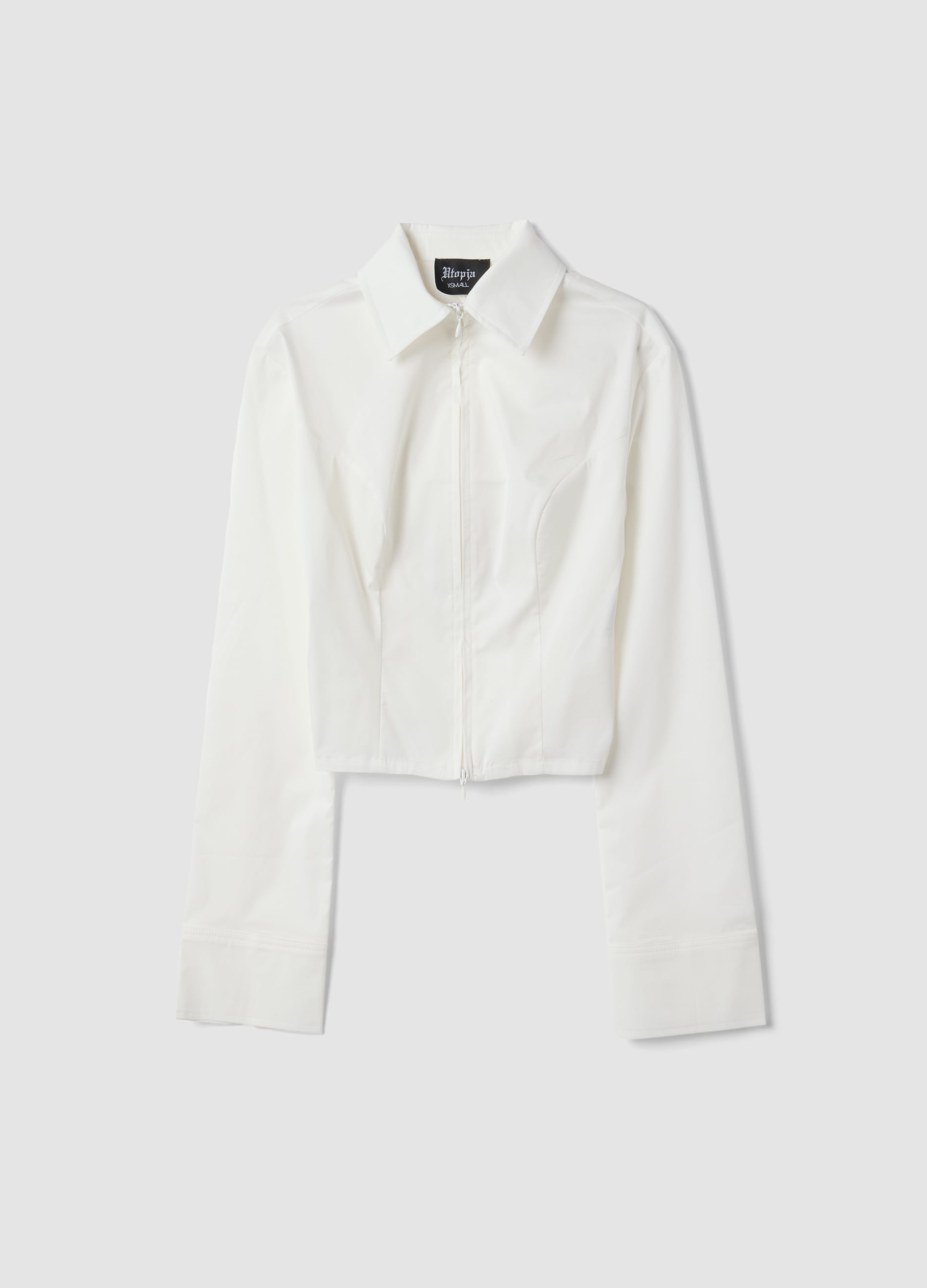 UTOPJA, Fitted Full-zip Shirt White, Donna, Bianco, Taglia: XS